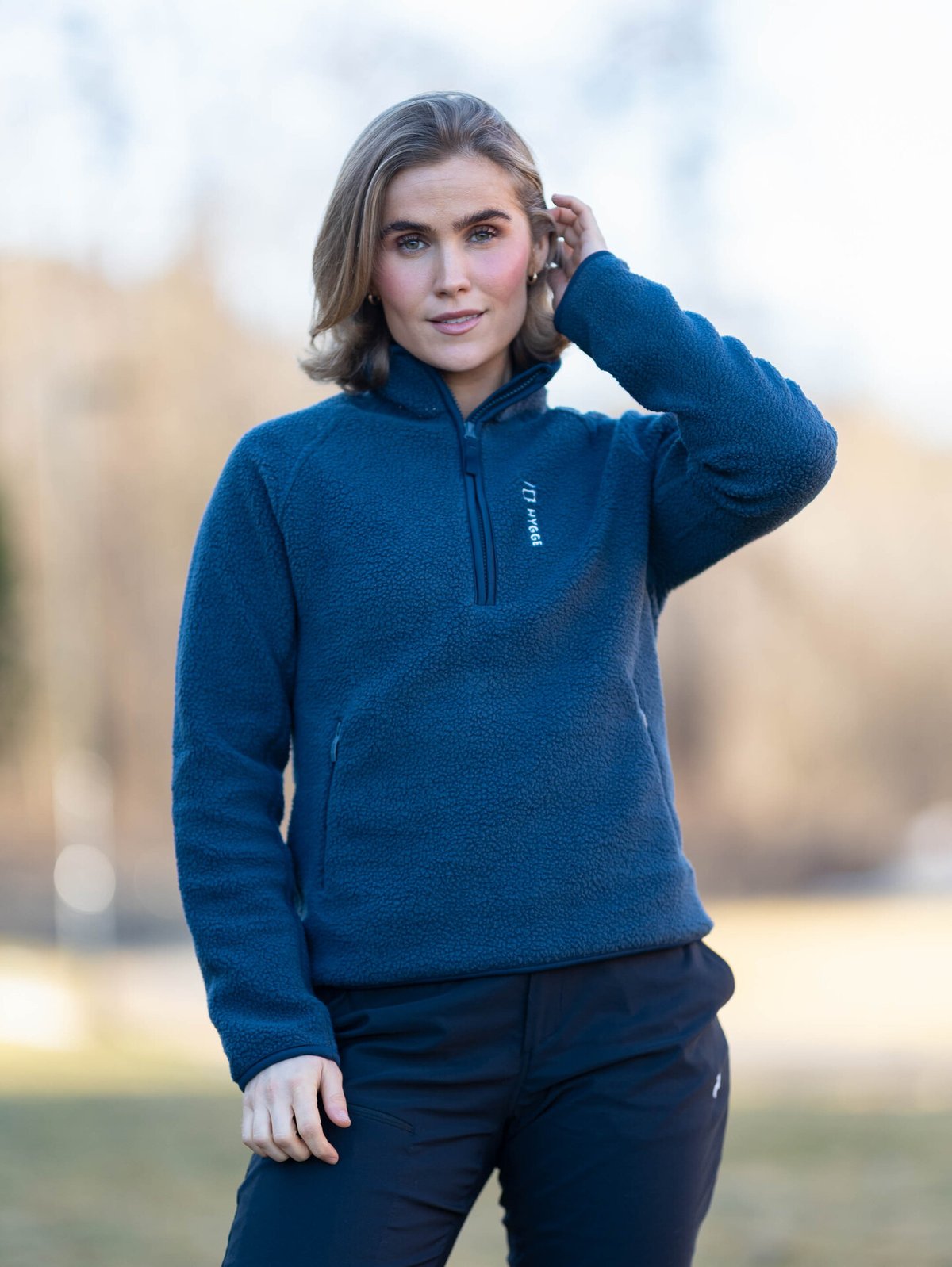 Hygge Women’s Pile Fleece Pullover Navy