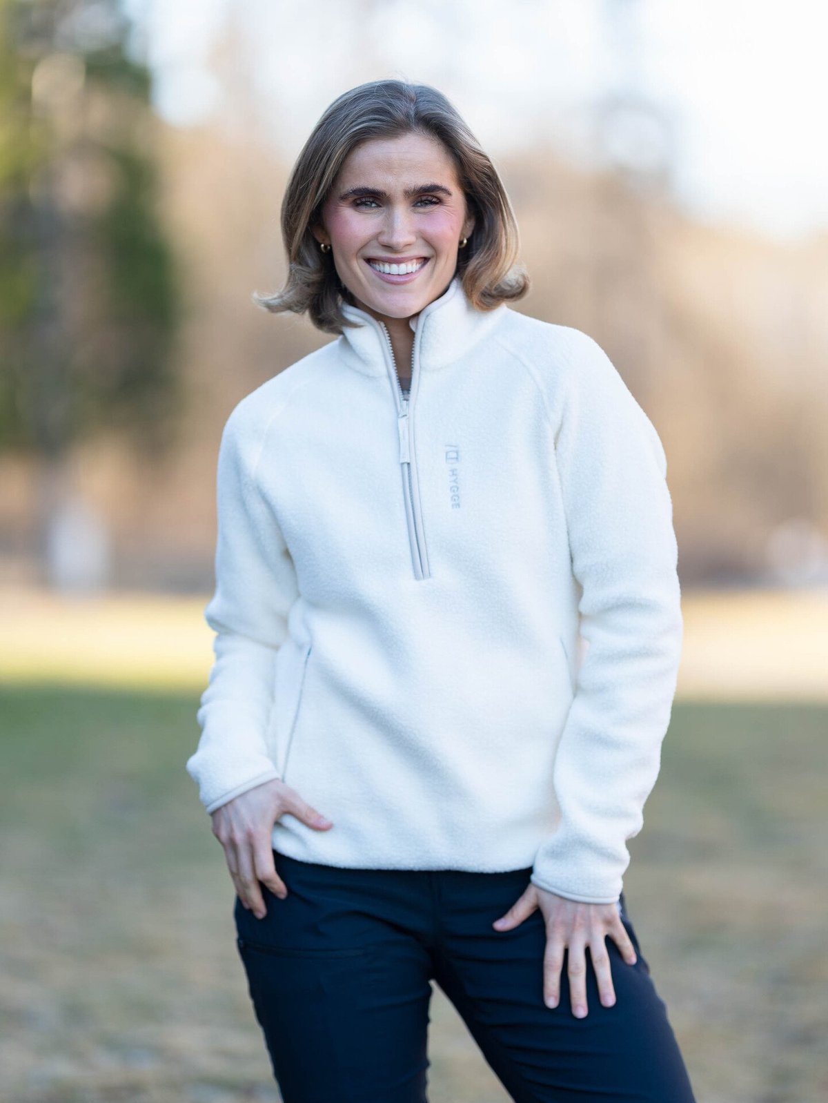 Hygge Women’s Pile Fleece Pullover Whiteish