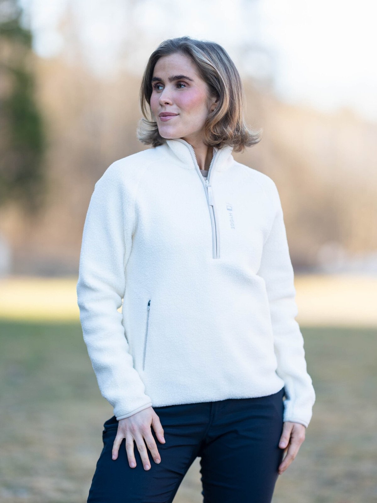 Hygge Women’s Pile Fleece Pullover Whiteish