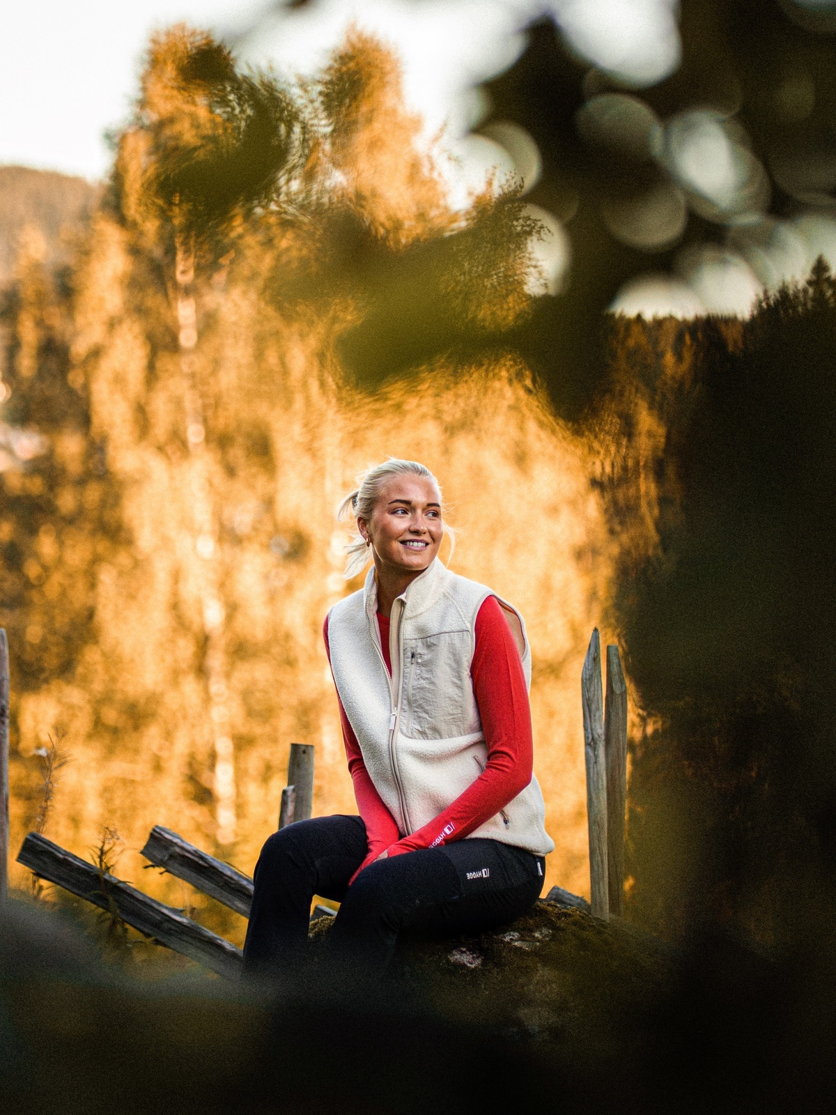 Hygge Women's Pile Fleece Vest Hvit