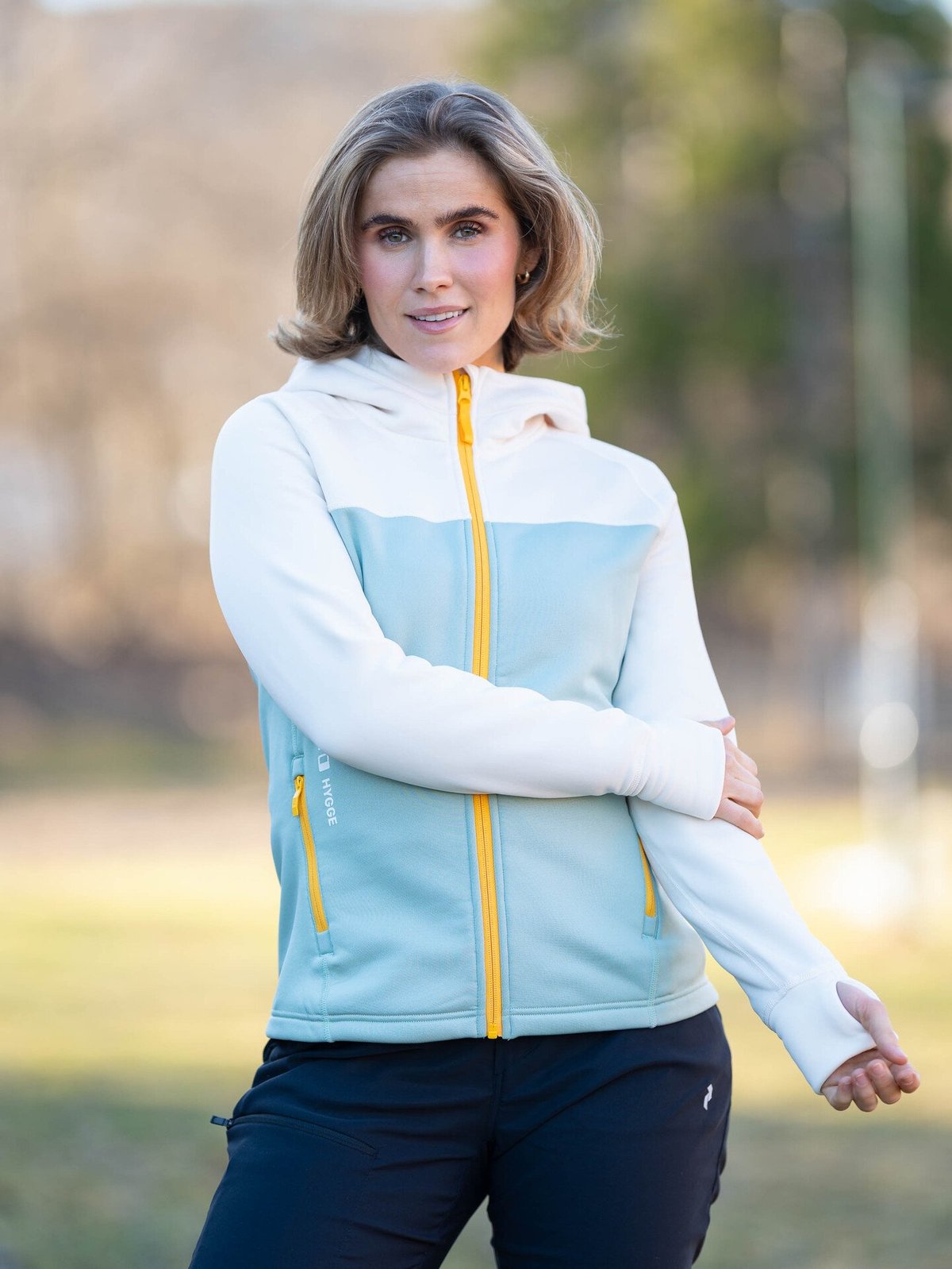 Hygge Women's Pow Zip Hoodie Beige / Light Green