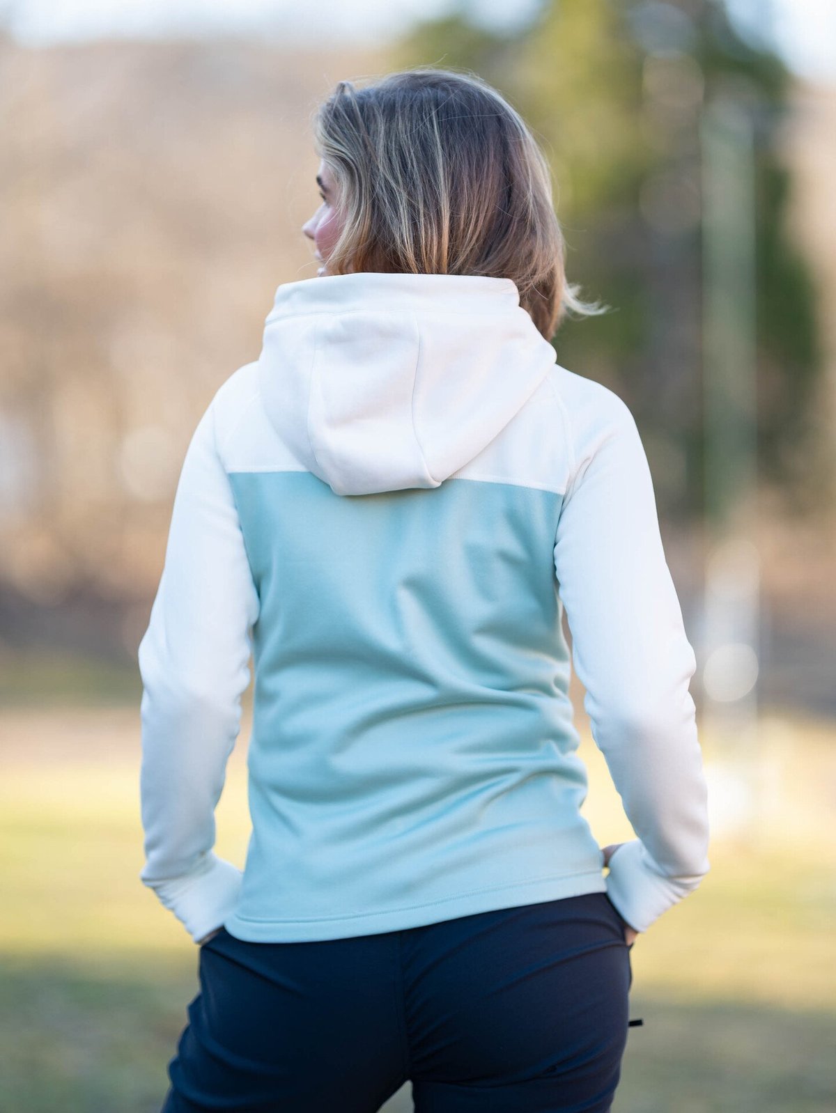 Hygge Women's Pow Zip Hoodie Beige / Light Green