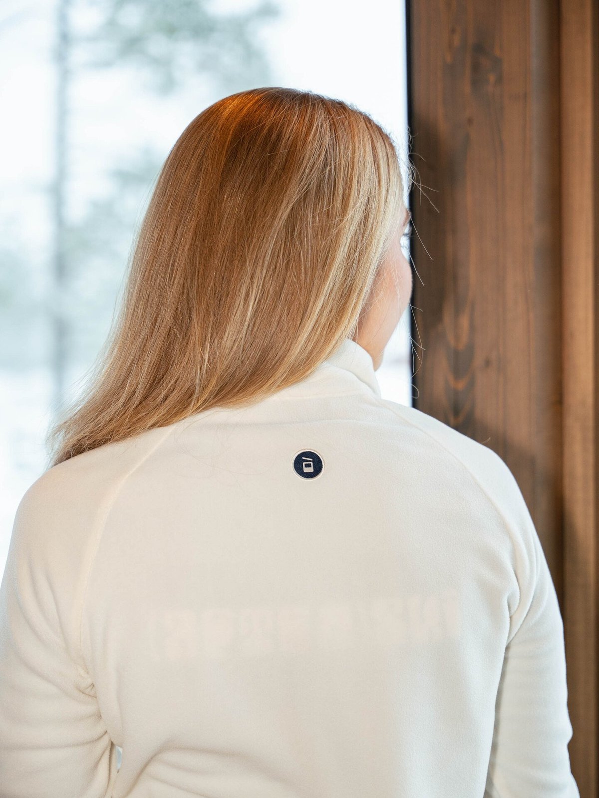 Hygge Women's Cloud Fleece Zip Neck Whiteish