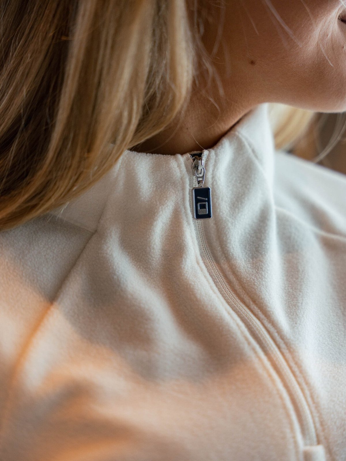 Hygge Women's Cloud Fleece Zip Neck Whiteish