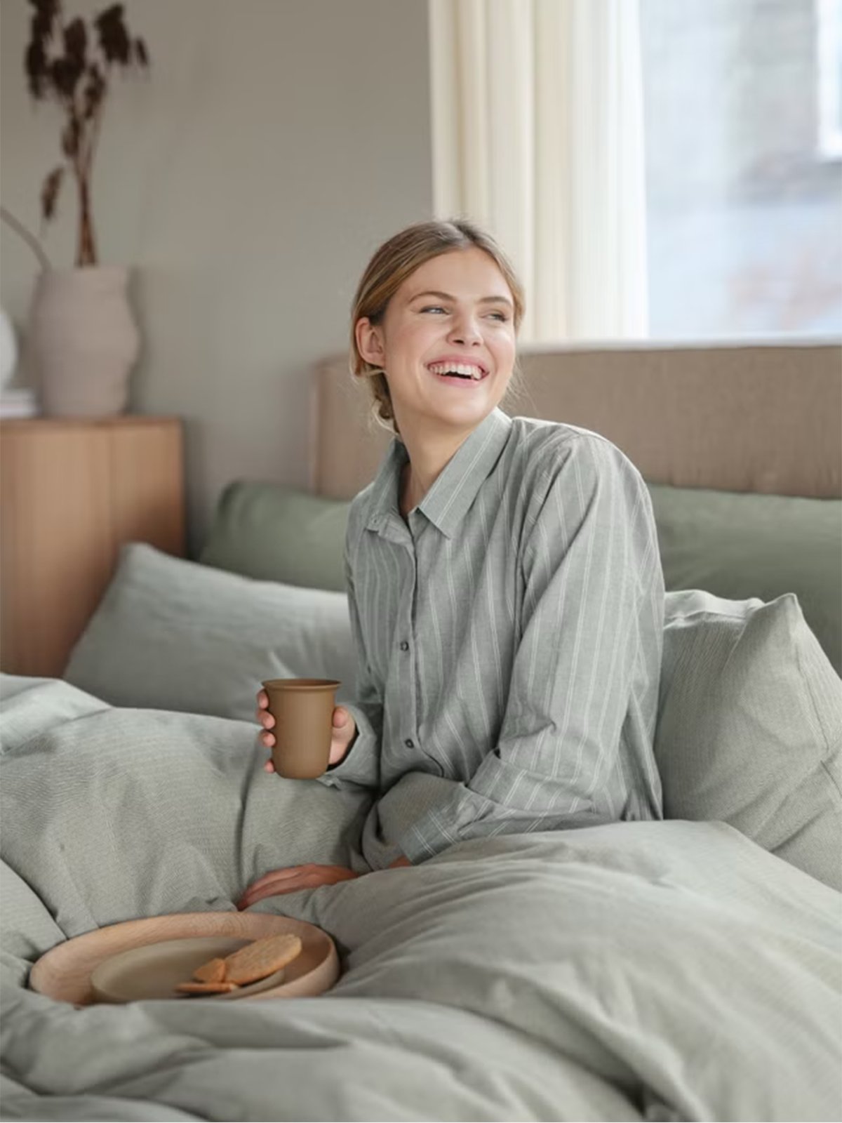 Høie Pilen Nattskjorte Dempet Grønn