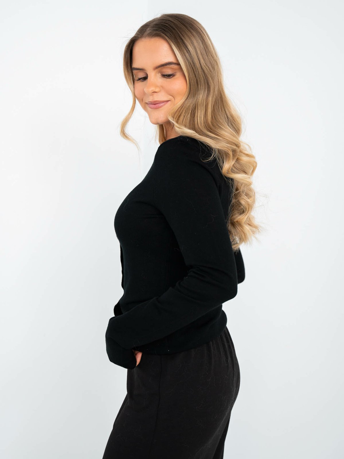 Ichi Mafa Round Cardigan Black