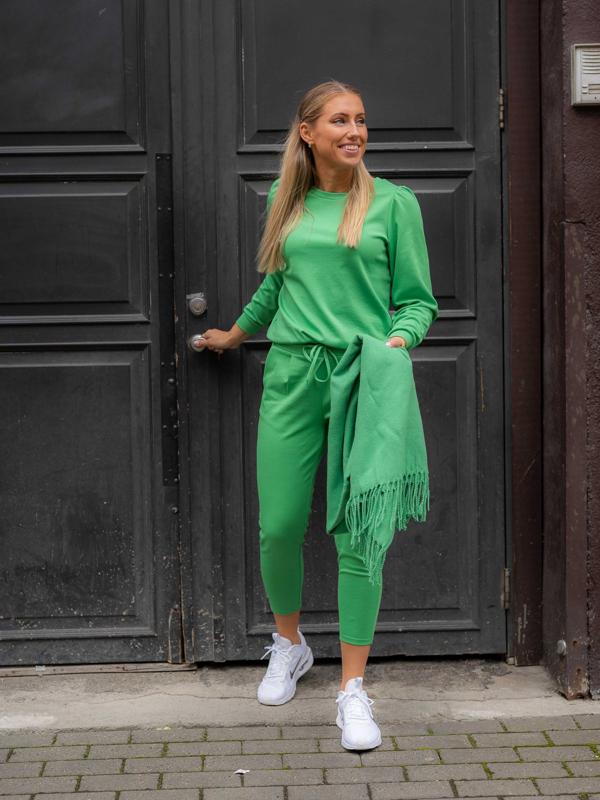 Ichi Kate Pant Cropped Kelly Green