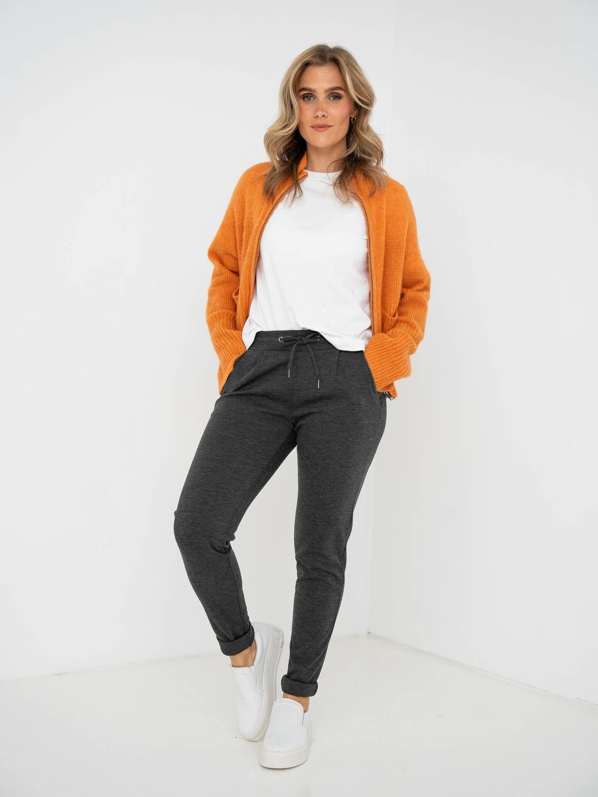 Ichi Kate Pant Long Grå