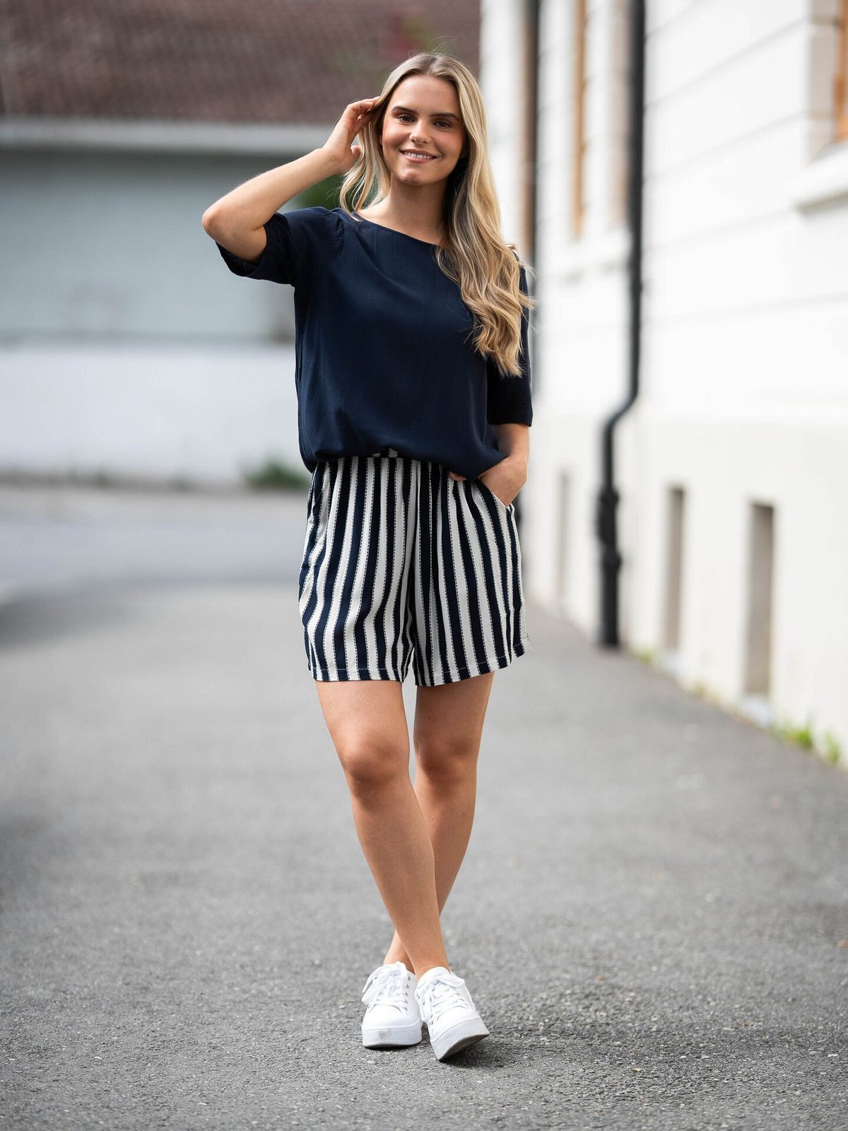 Ichi Marrakech Short Sleeve 11 Blå