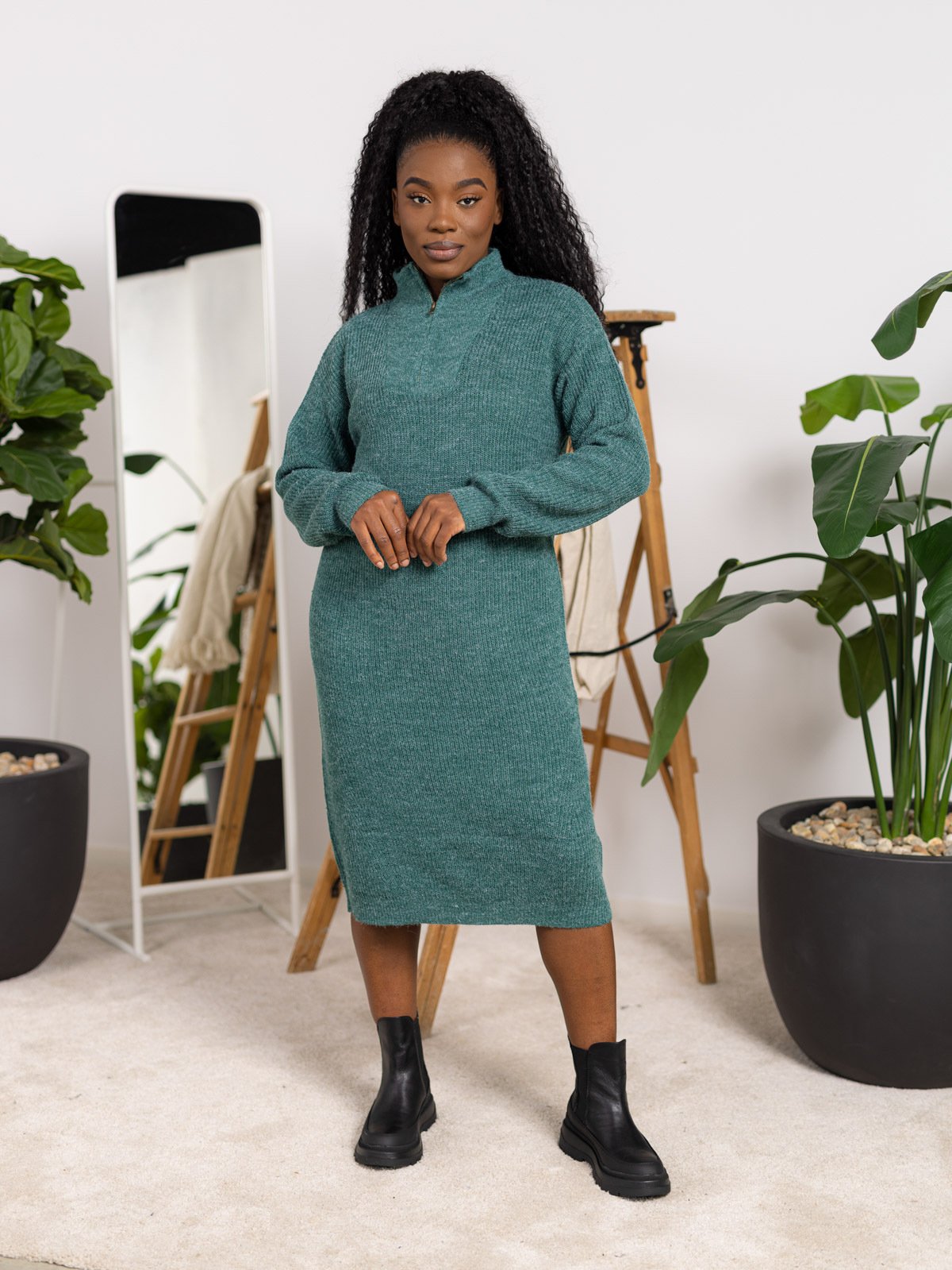 Ichi Novo Dress 5 Blue Spruce