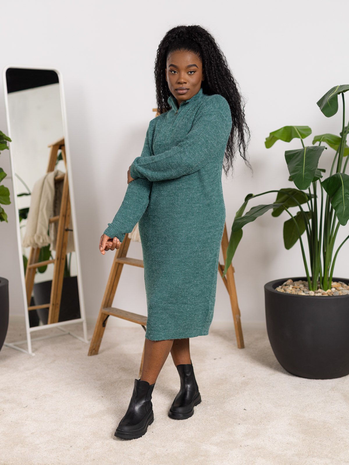 Ichi Novo Dress 5 Blue Spruce