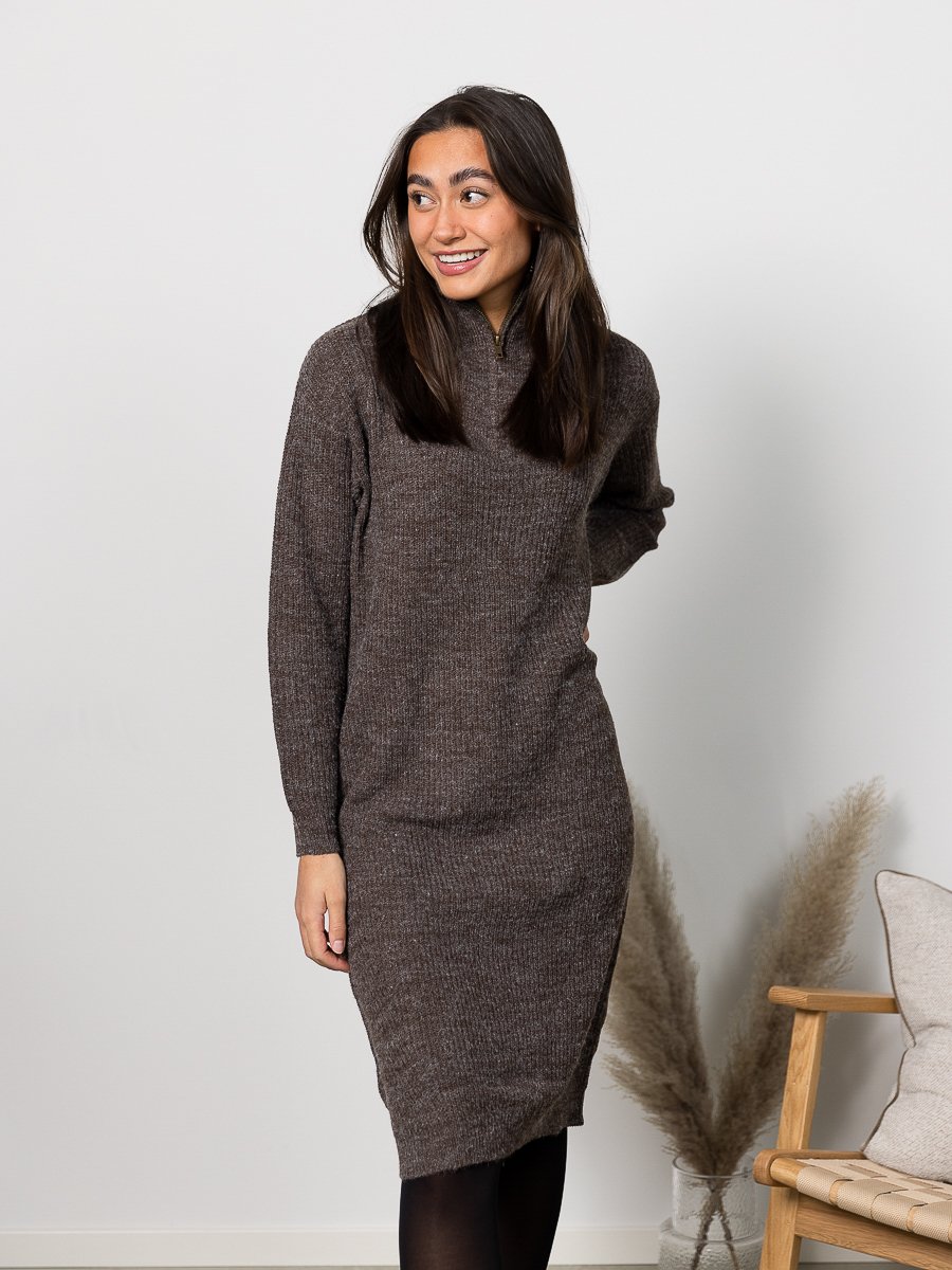 Ichi Novo Dress 5 Coffee Bean