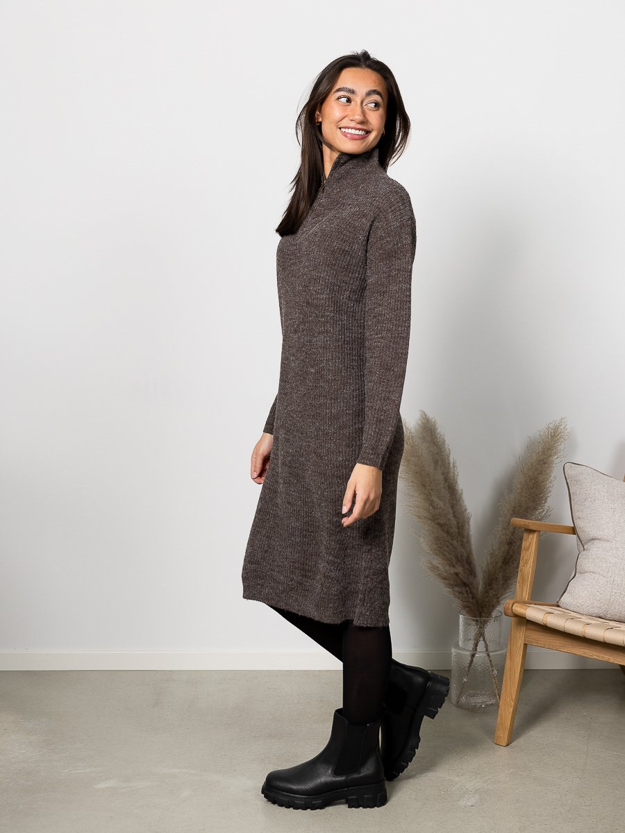 Ichi Novo Dress 5 Coffee Bean