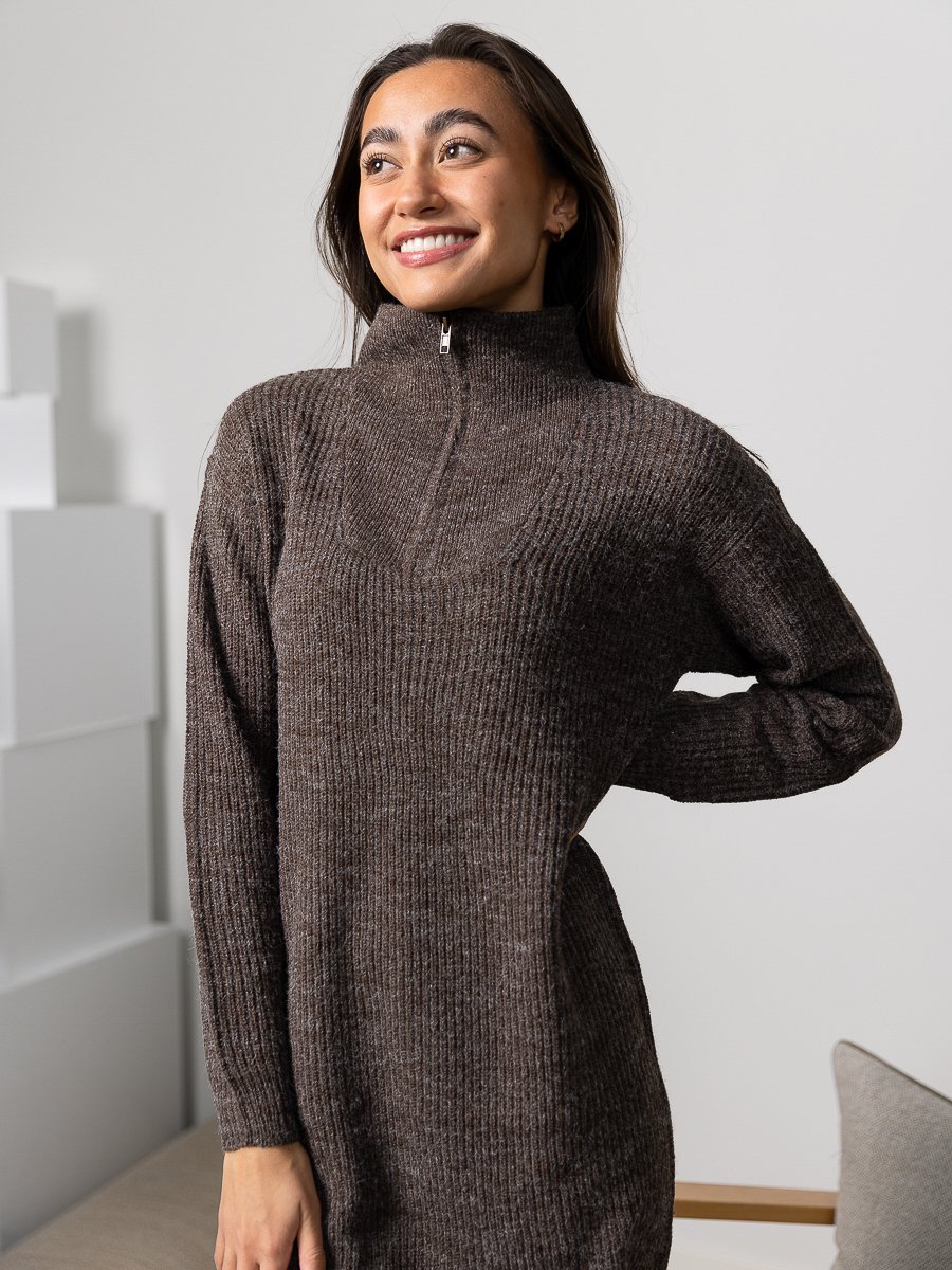 Ichi Novo Dress 5 Coffee Bean