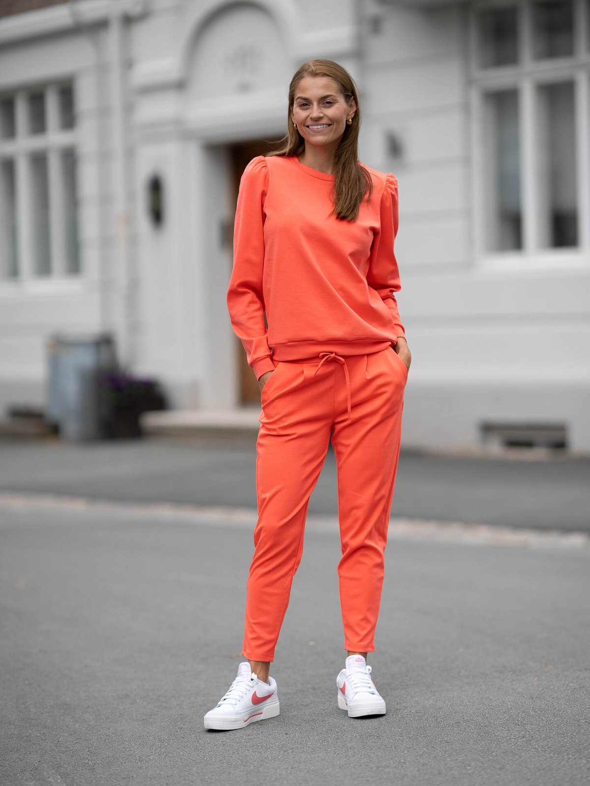 Ichi x GI Exclusive Kate Sweater Hot Coral