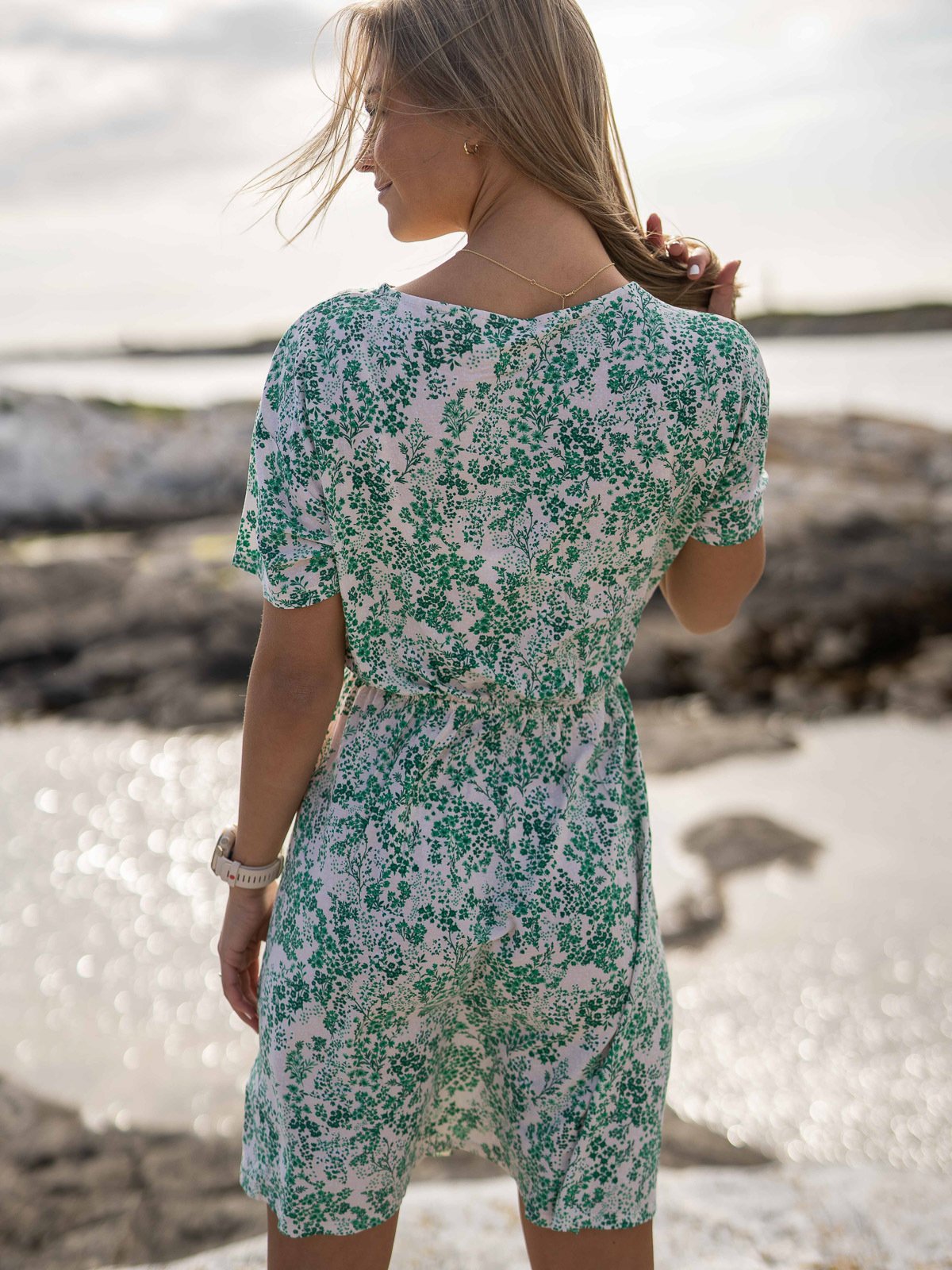 Ichi Lisa Dress 16 Holly Green Print