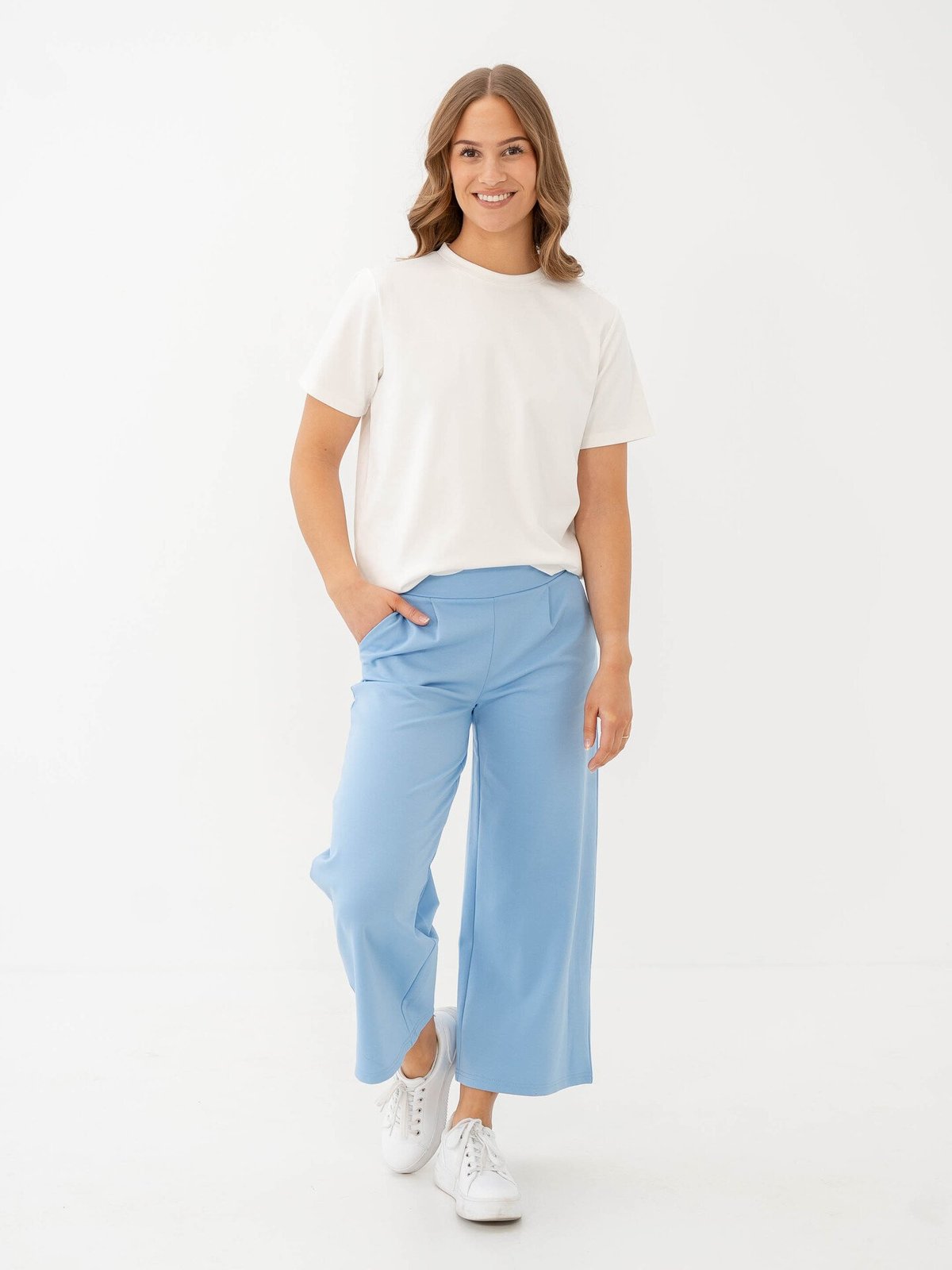 Ichi Kate Wide Pant Della Robbia Blue