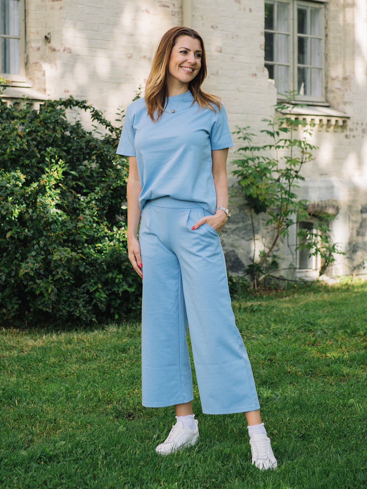 Ichi Kate Wide Pant Della Robbia Blue