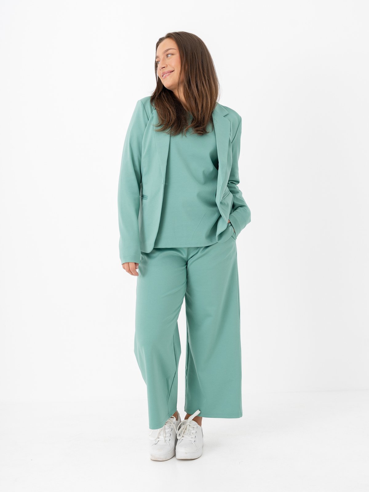 Ichi Kate Wide Pant Beryl Green