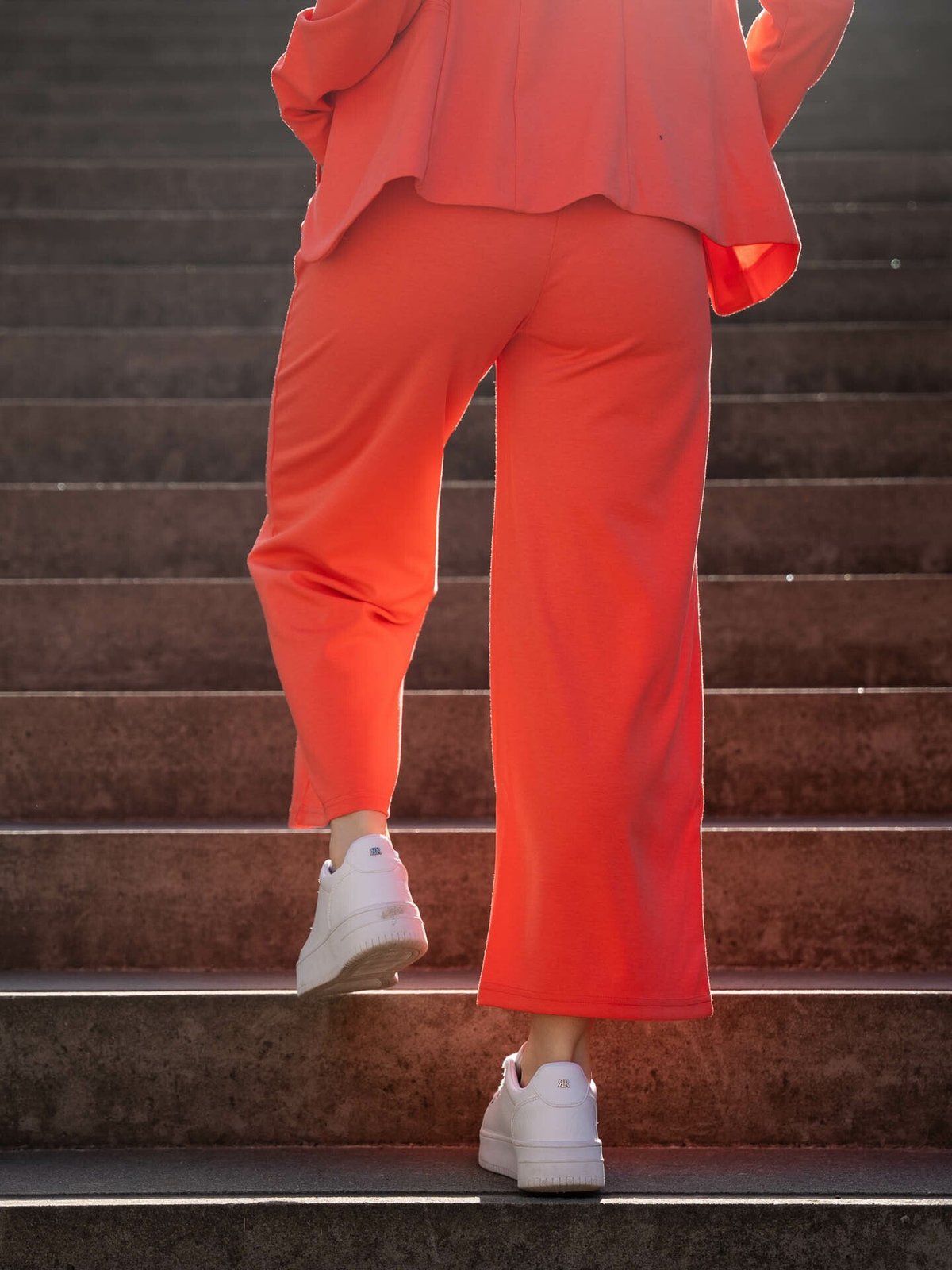 Ichi Kate Wide Pant Hot Coral
