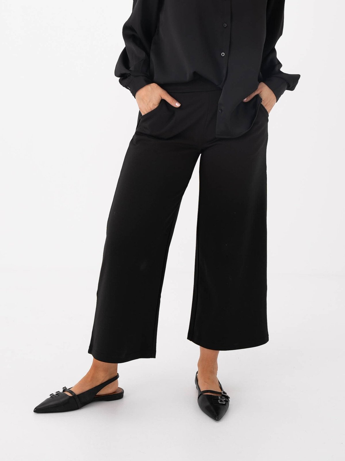 Ichi Kate Wide Pant Black