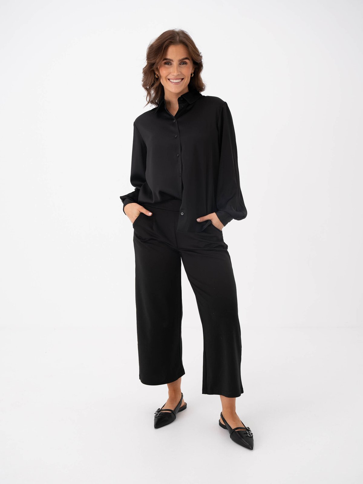 Ichi Kate Wide Pant Black