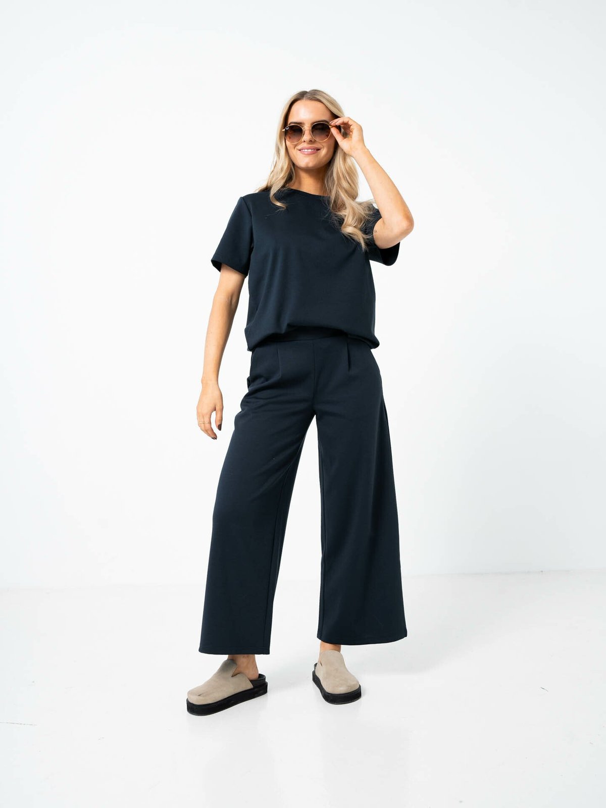 Ichi Kate Wide Pant Total Eclipse