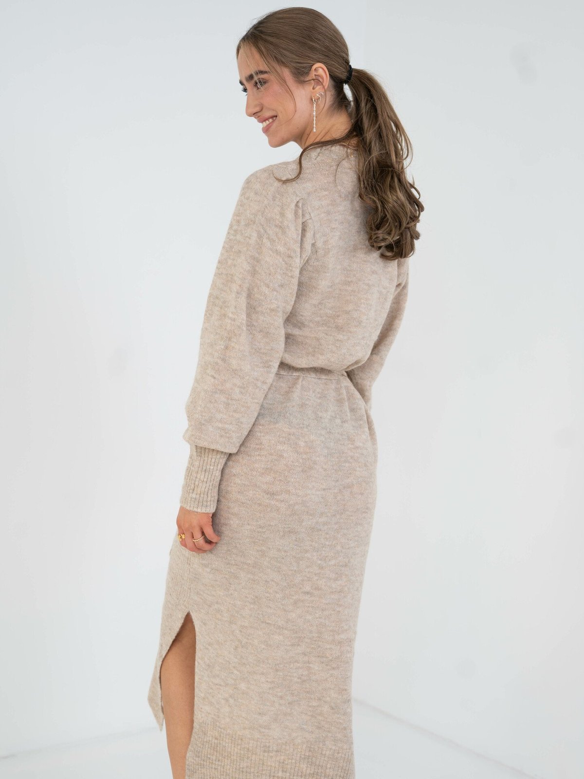 Ichi Jordan Dress Oatmeal Melange