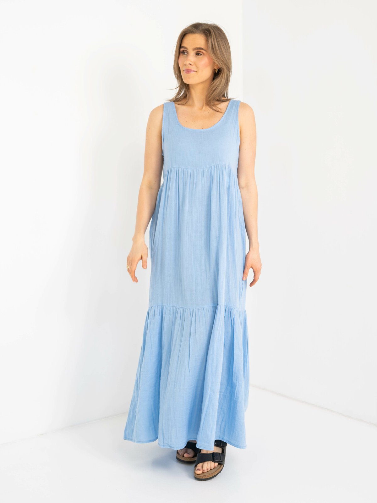 Ichi Foxa Maxi Dress Blå