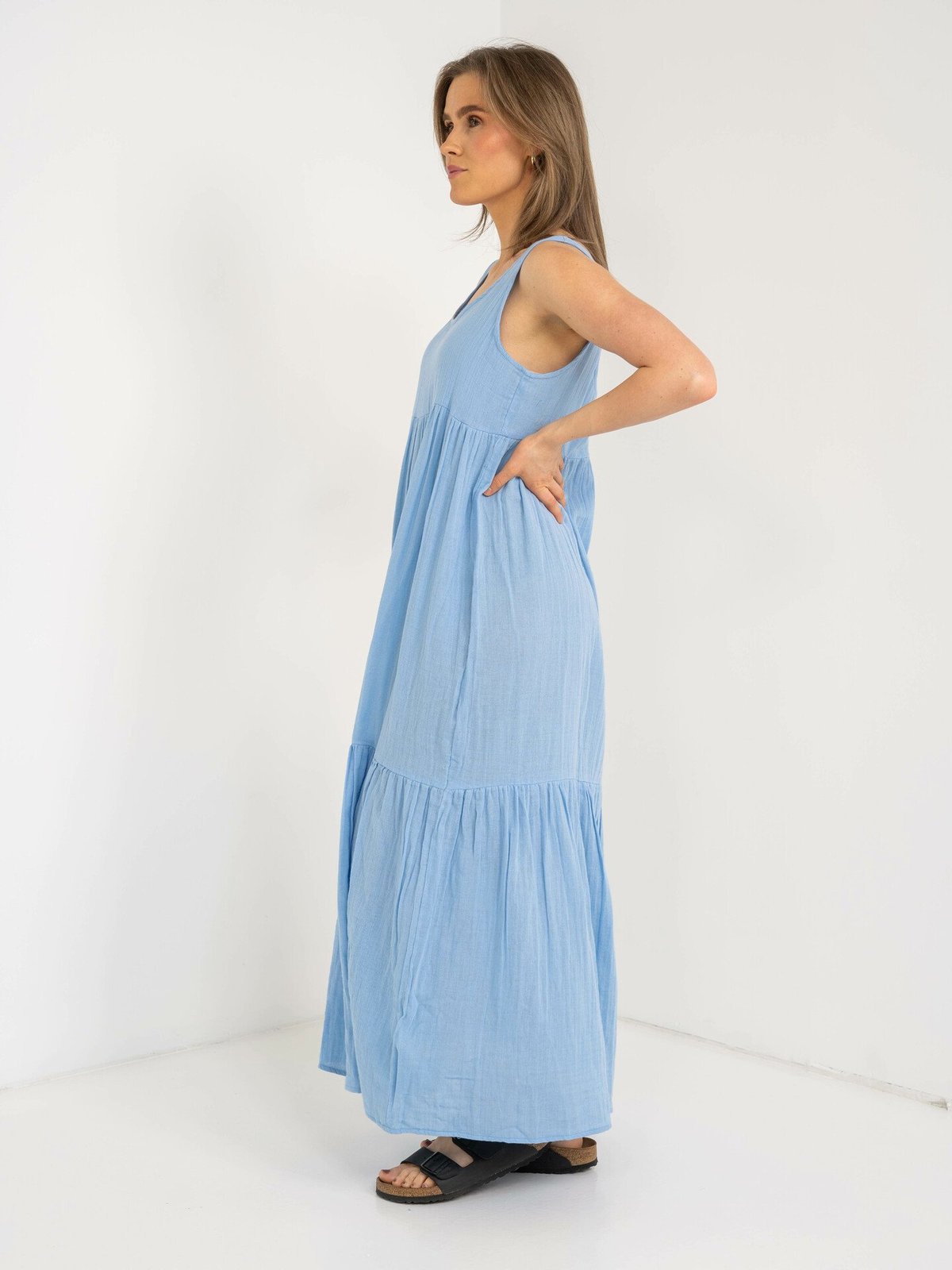 Ichi Foxa Maxi Dress Blå