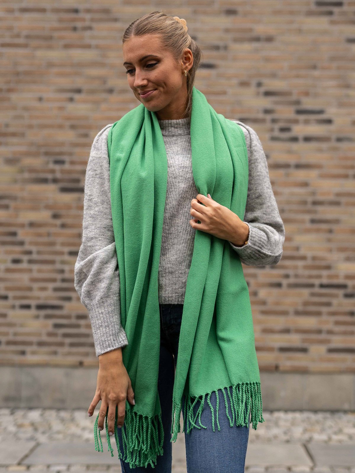 Ichi Ivalu Scarf Kelly Green
