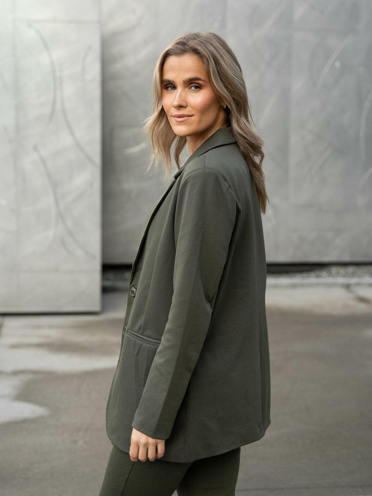 Ichi Kate SUS Oversize Blazer Grønn