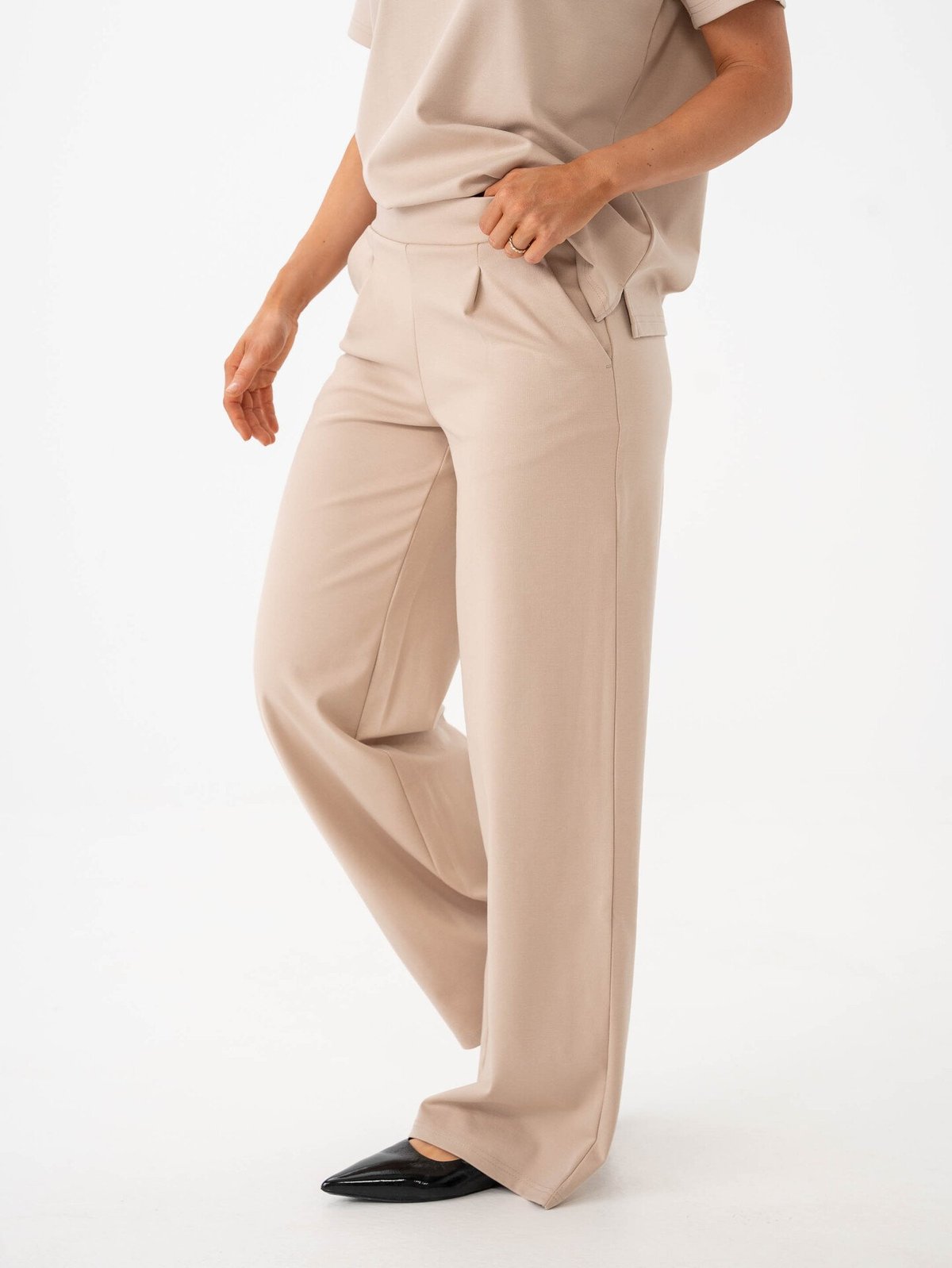 Ichi Kate Wide Pant Long Doeskin