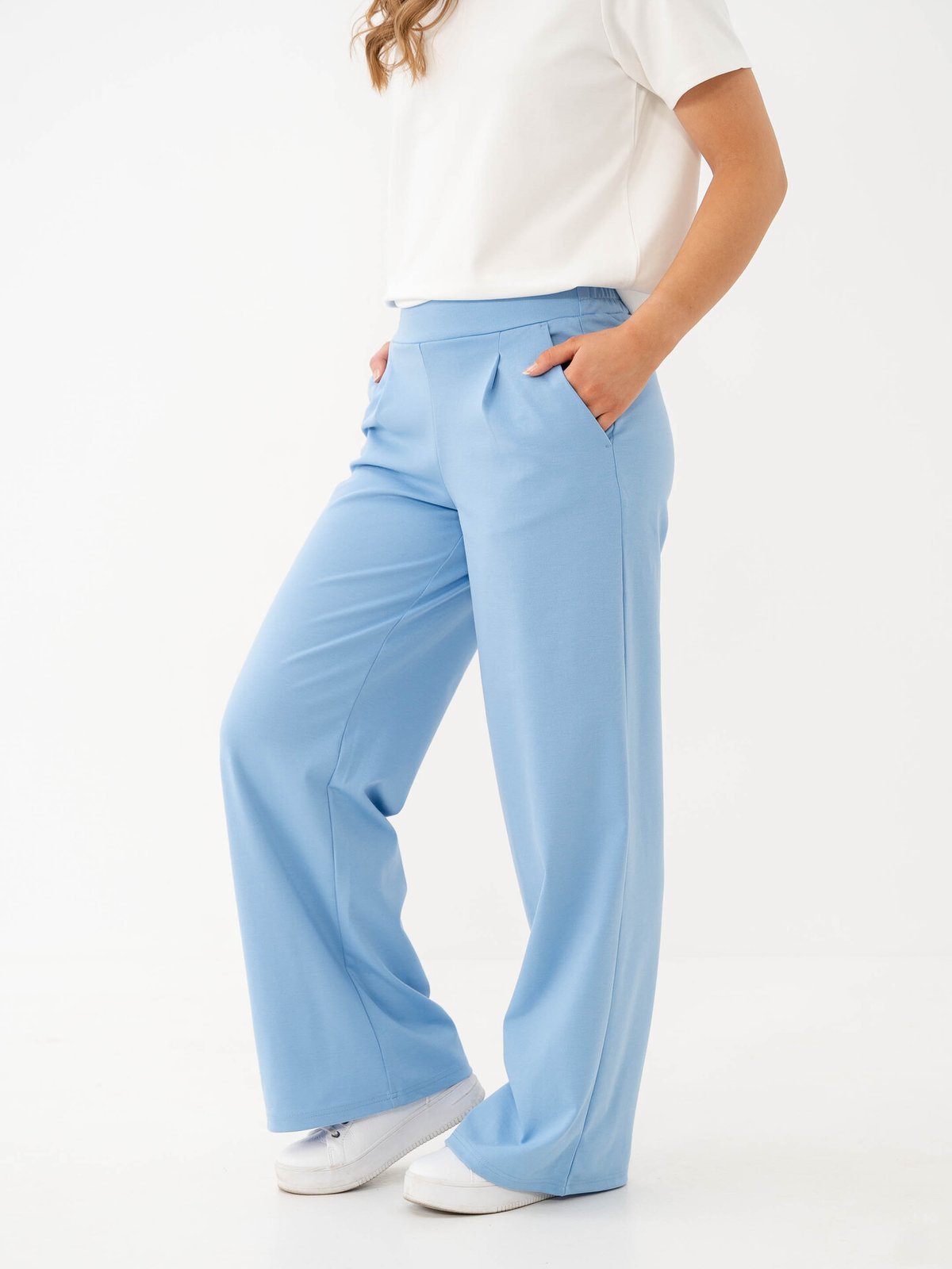 Ichi Kate Wide Pant Long Della Robbia Blue