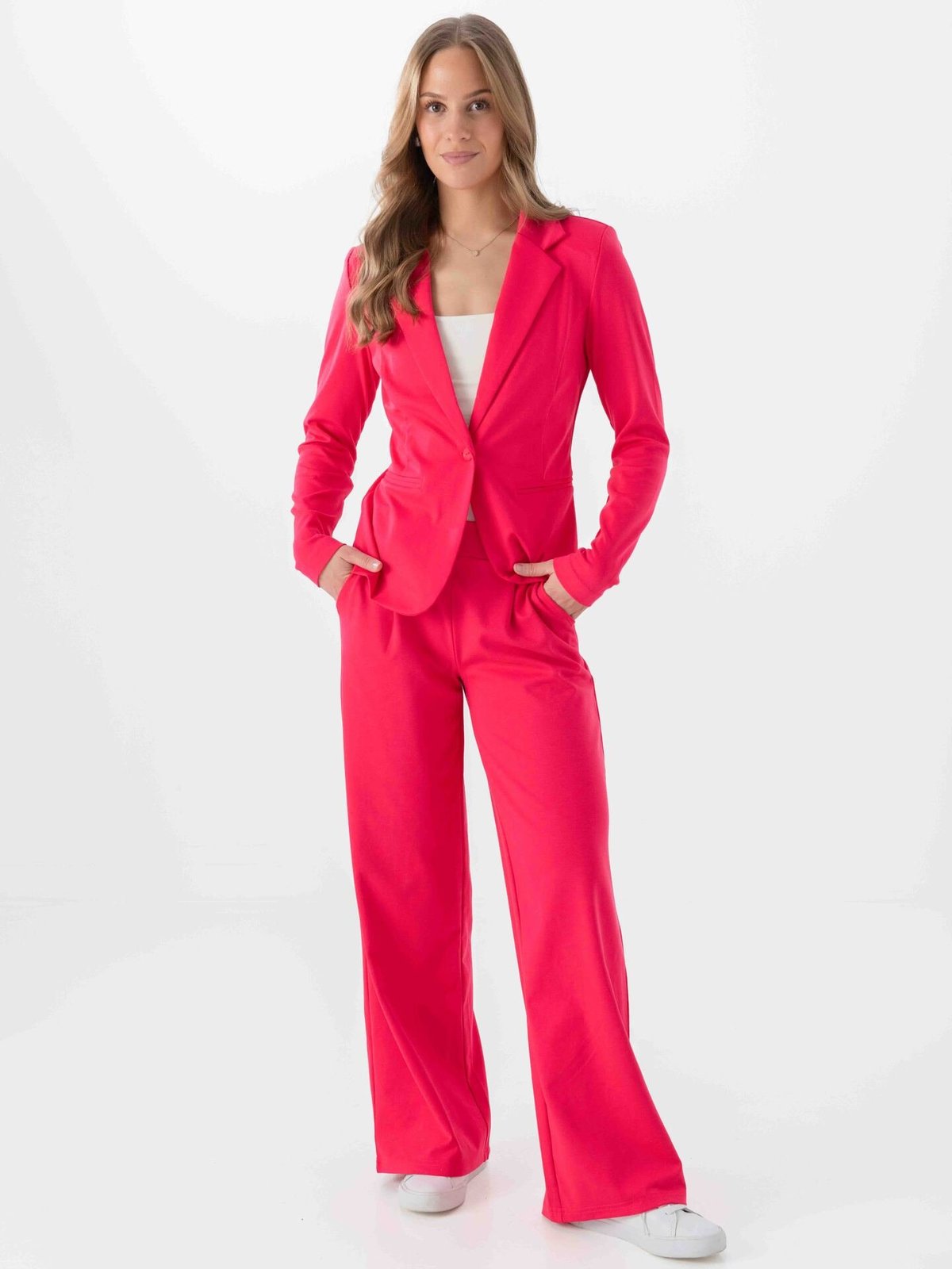 Ichi Kate Wide Pant Long Azalea