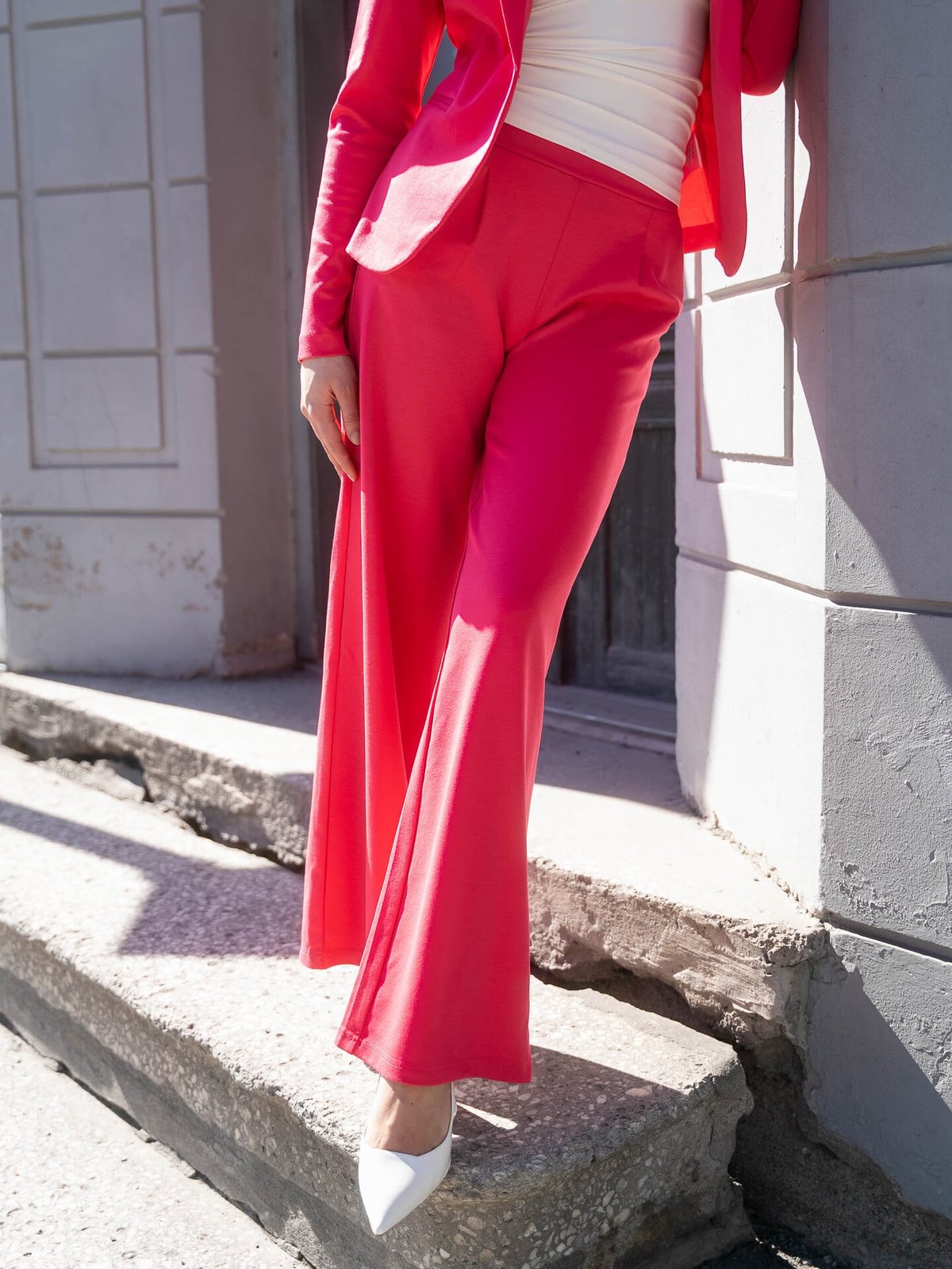Ichi Kate Wide Pant Long Azalea