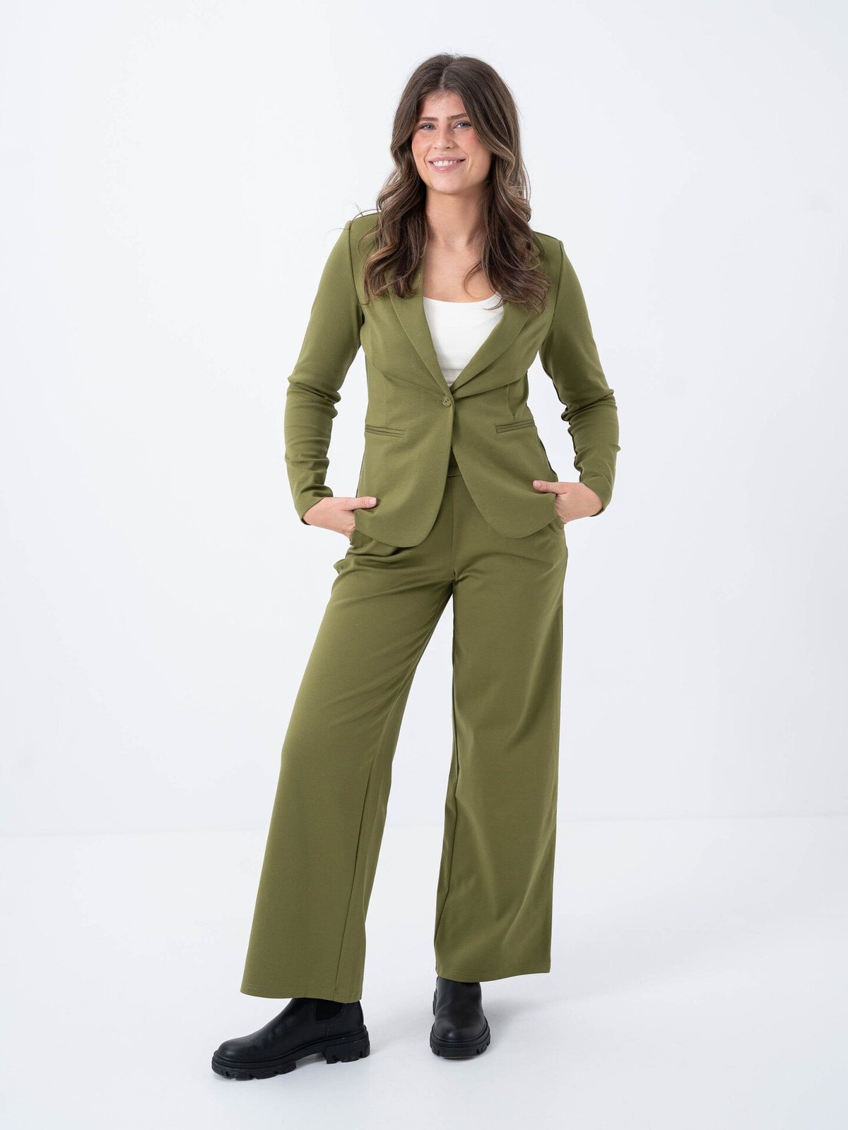 Ichi Kate Wide Pant Long Mayfly