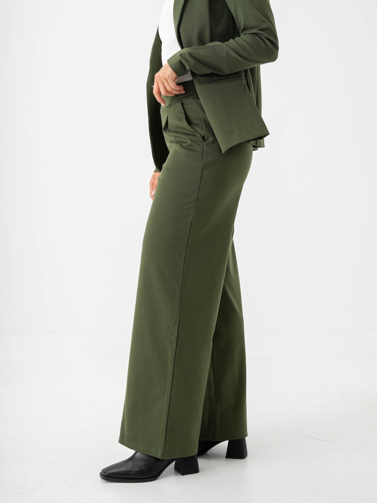 Ichi Kate Wide Pant Long Rifle Green