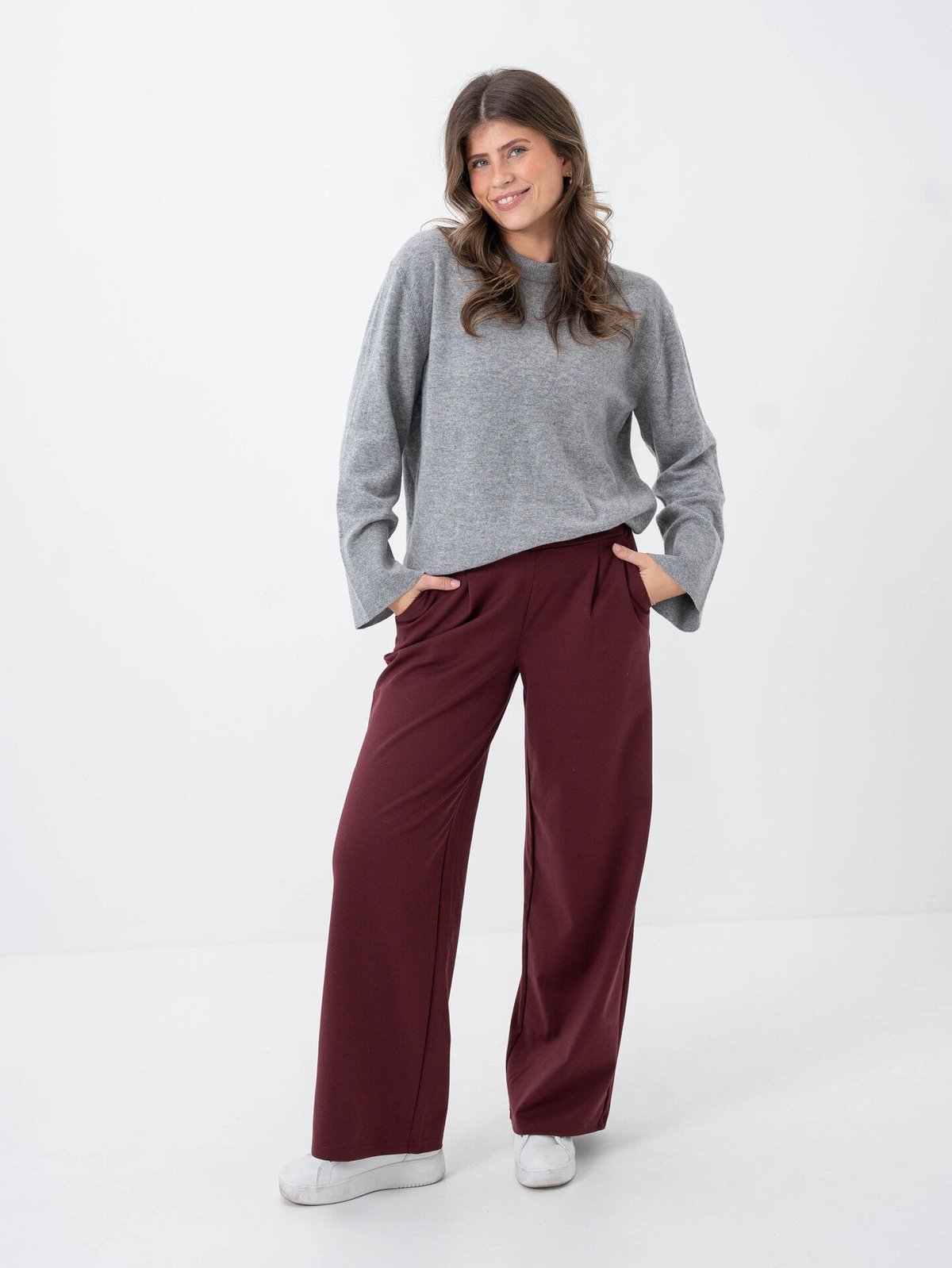 Ichi Kate Wide Pant Long Port Royale