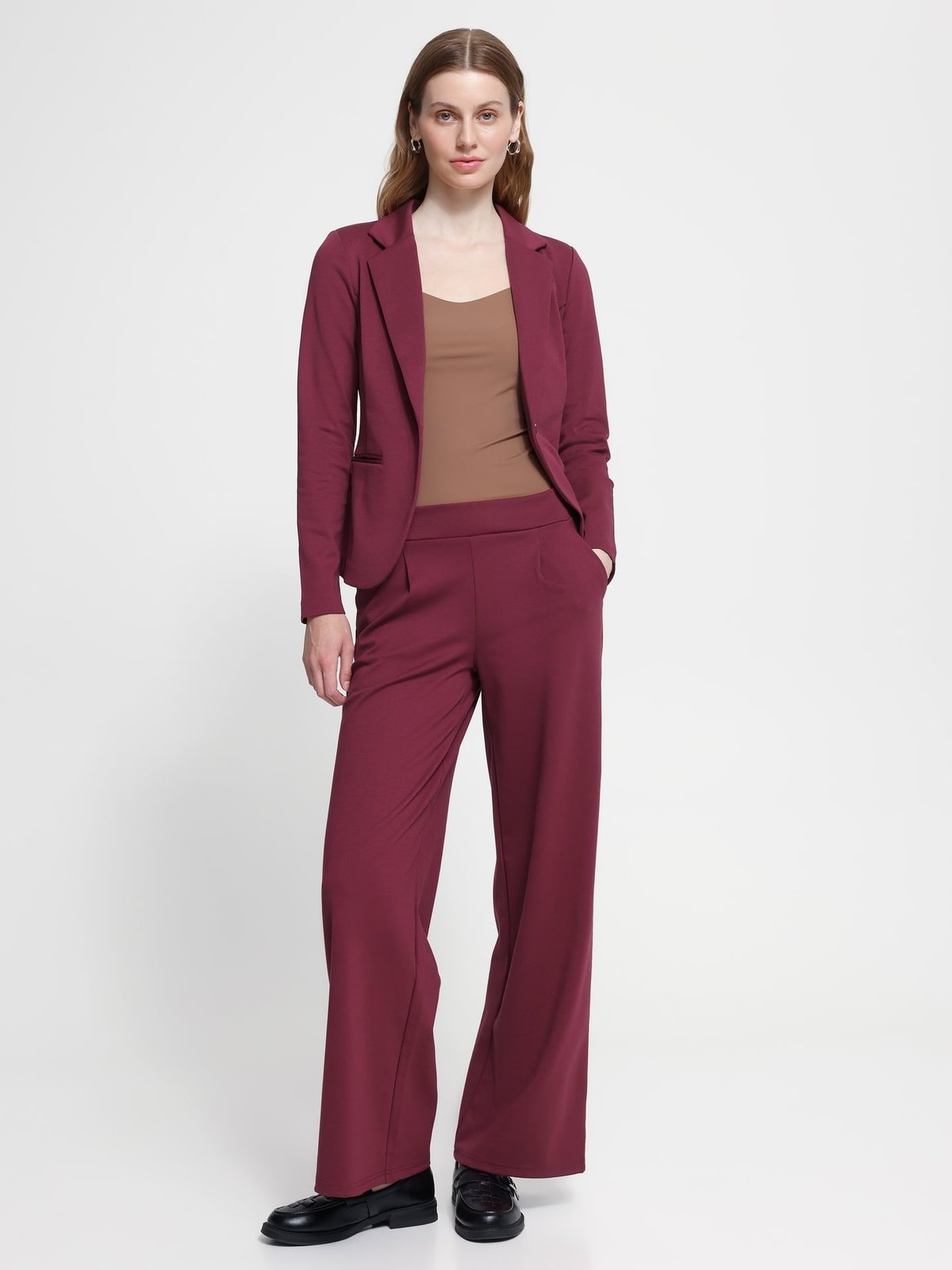 Ichi Kate Wide Pant Long Rhododendron