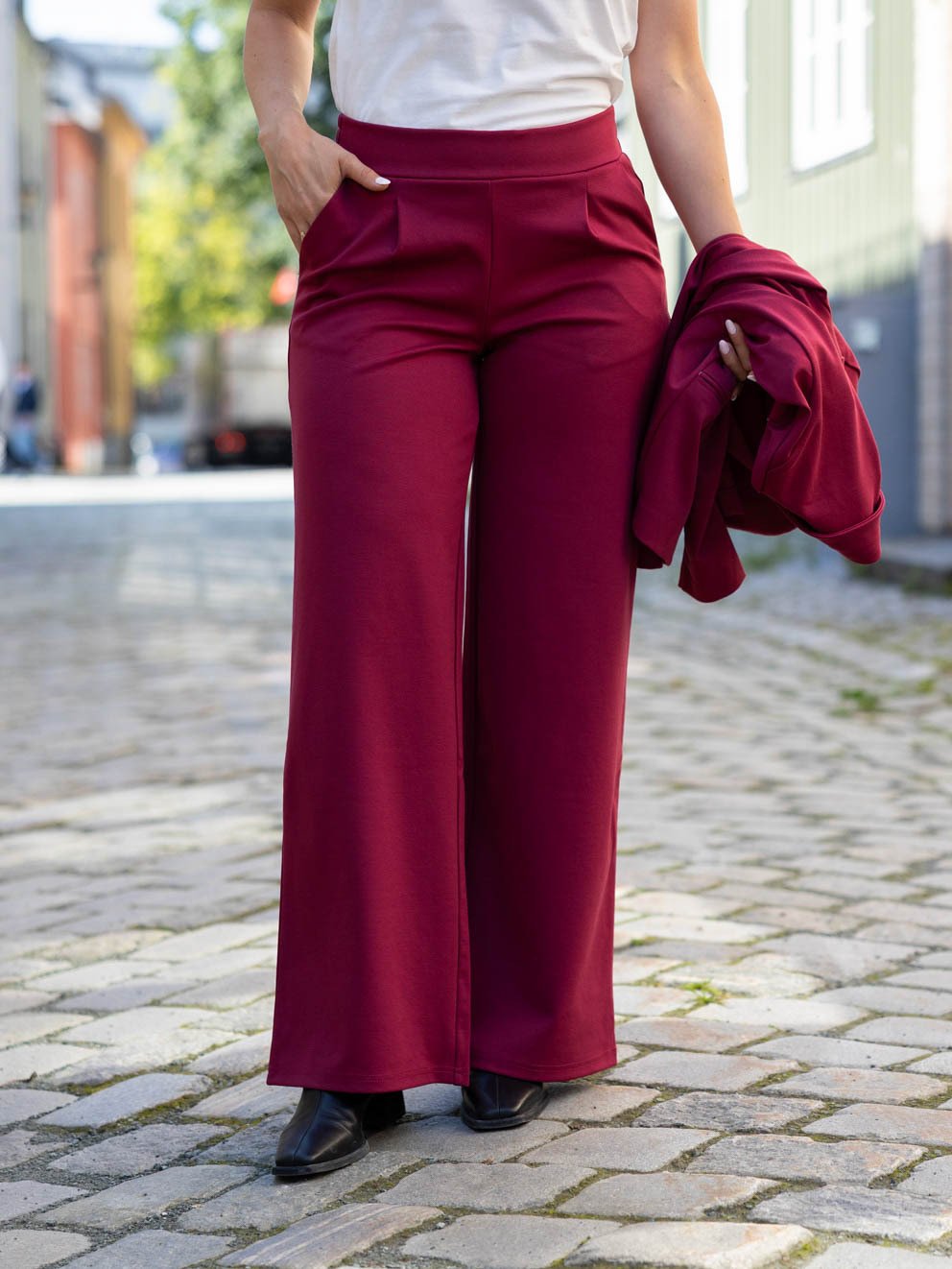 Ichi Kate Wide Pant Long Rhododendron
