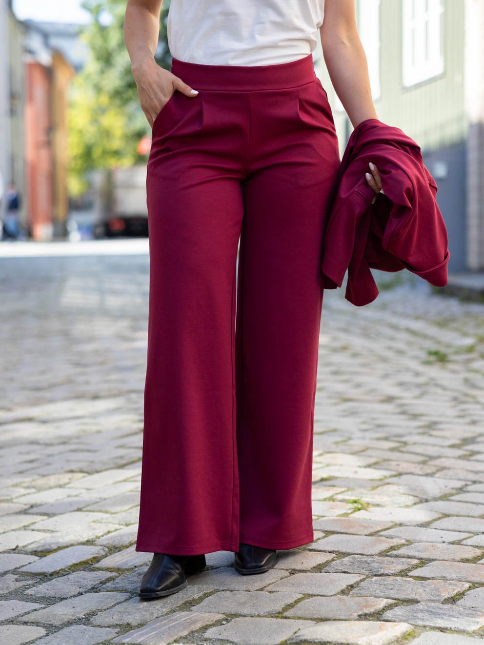Ichi Kate Wide Pant Long Rhododendron