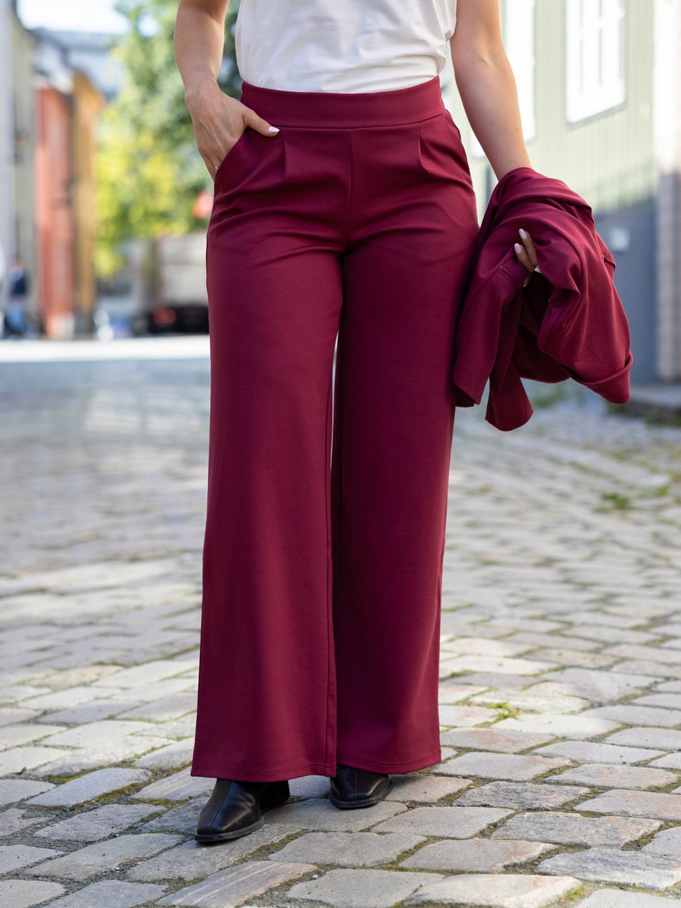 Ichi Kate Wide Pant Long Rhododendron