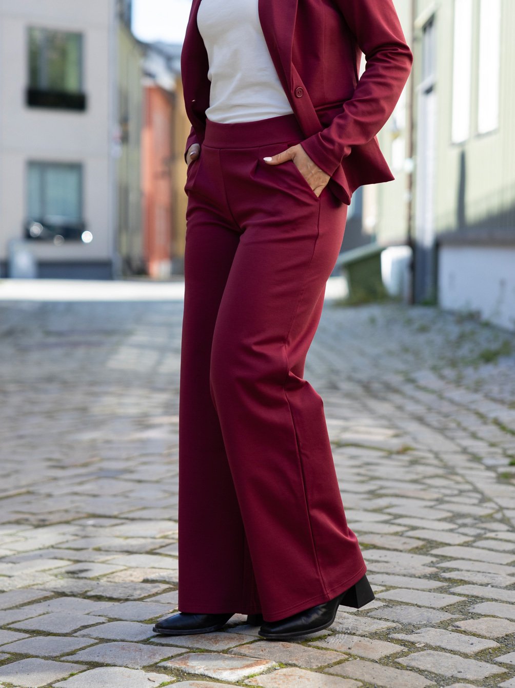 Ichi Kate Wide Pant Long Rhododendron