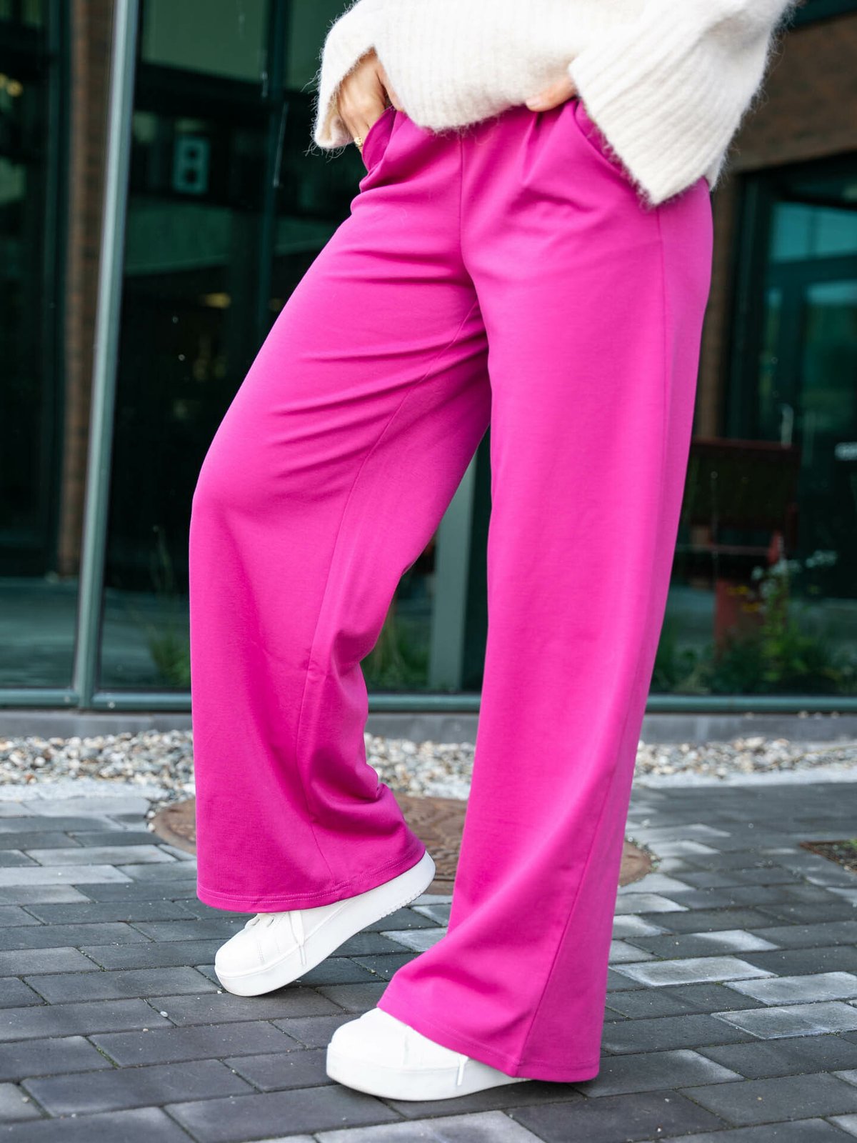 Ichi Kate Wide Pant Long Festival Fuchsia