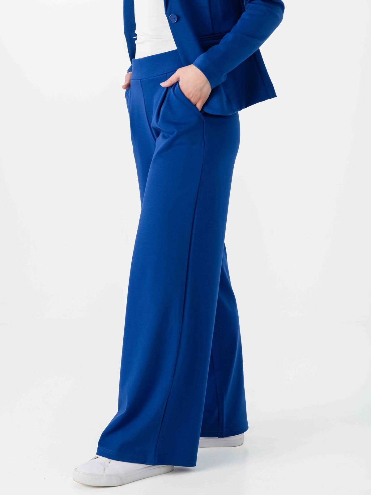 Ichi Kate Wide Pant Long Sodalite Blue