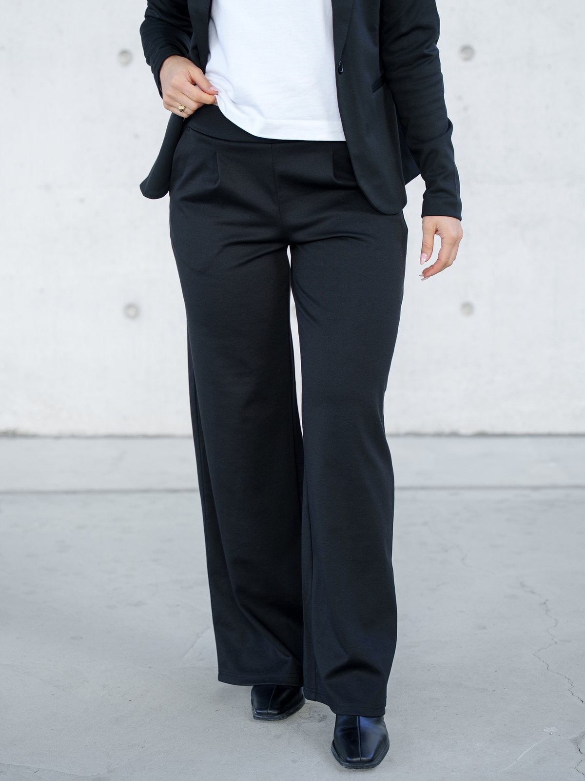 Ichi Kate Wide Pant Long Black