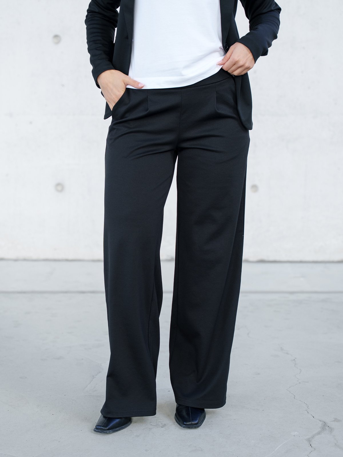 Ichi Kate Wide Pant Long Black