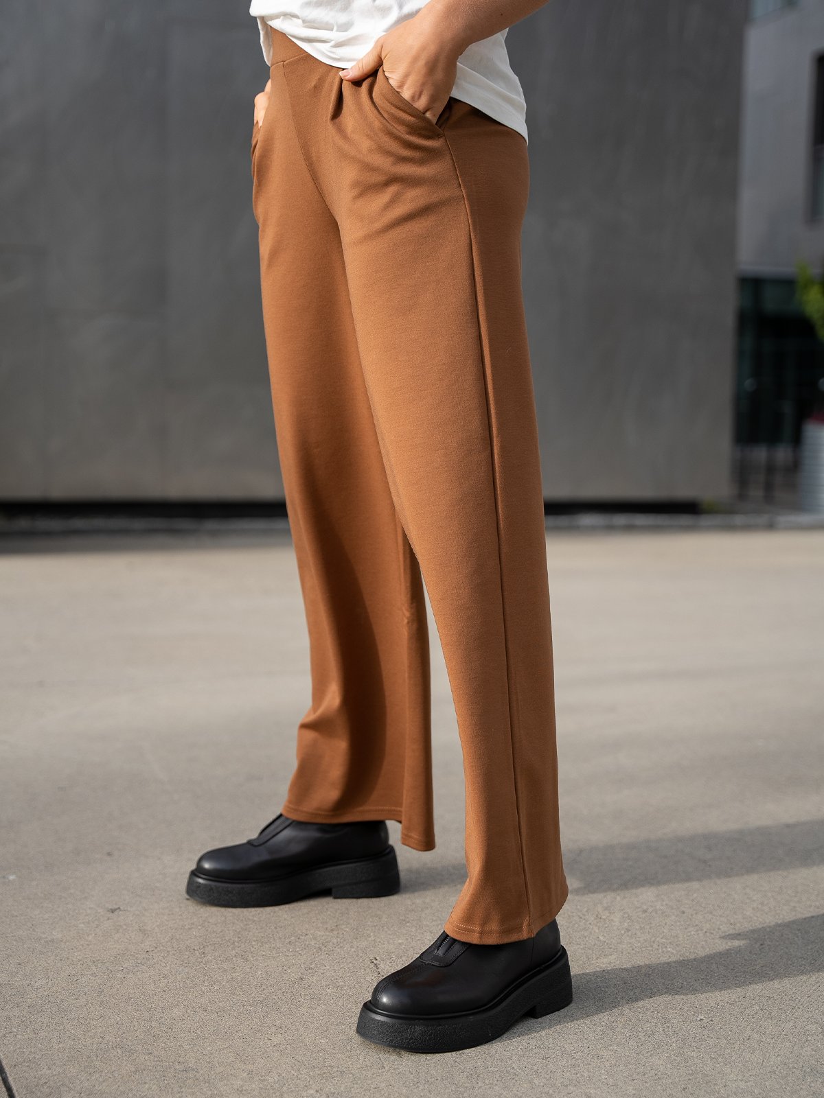 Ichi Kate Wide Pant Long Toffee