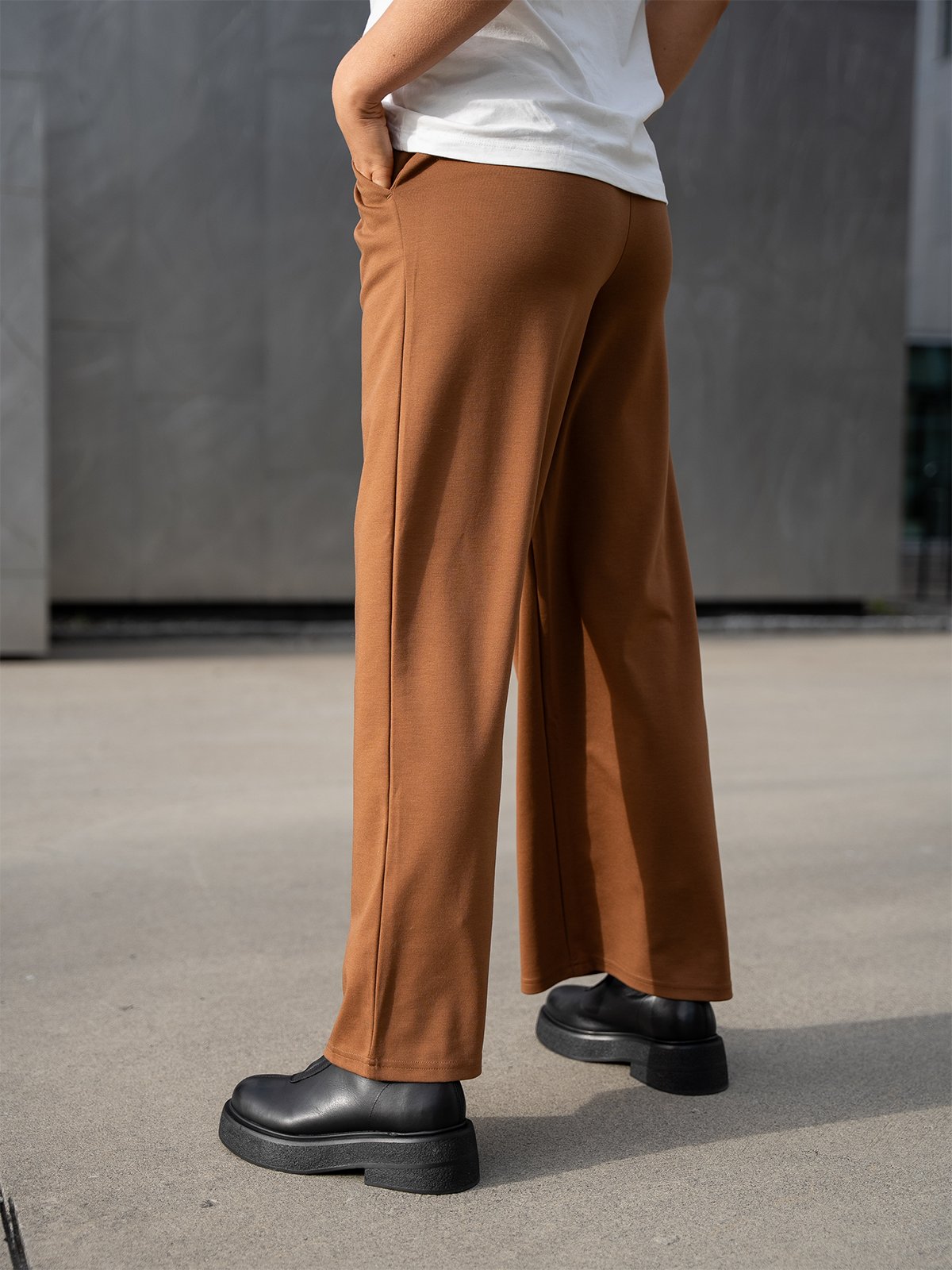 Ichi Kate Wide Pant Long Toffee